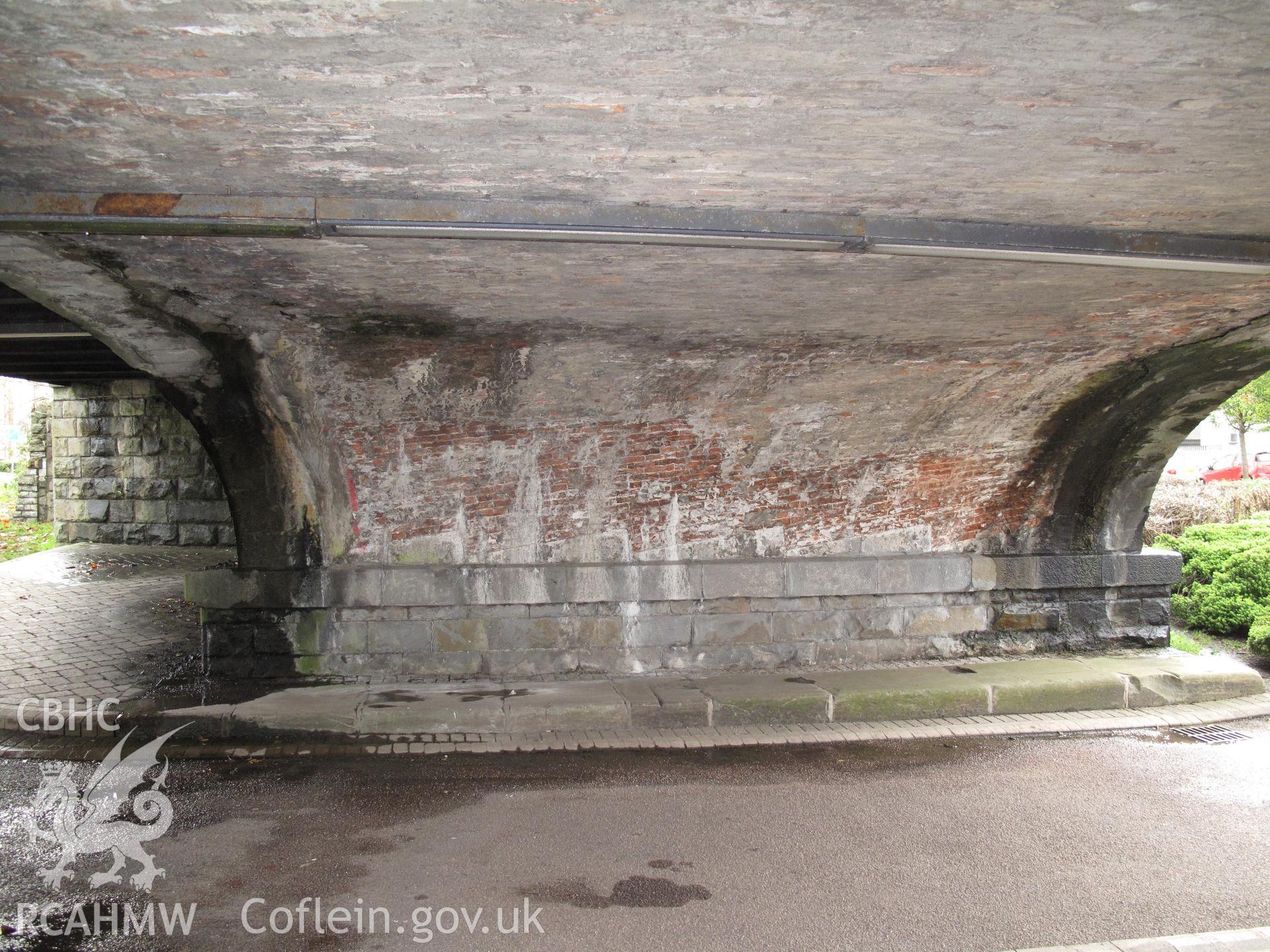 Taff Vale Railway Bridge over the West Junction Canal, Cardiff, from the north, taken by Brian Malaws on 16 November 2009.