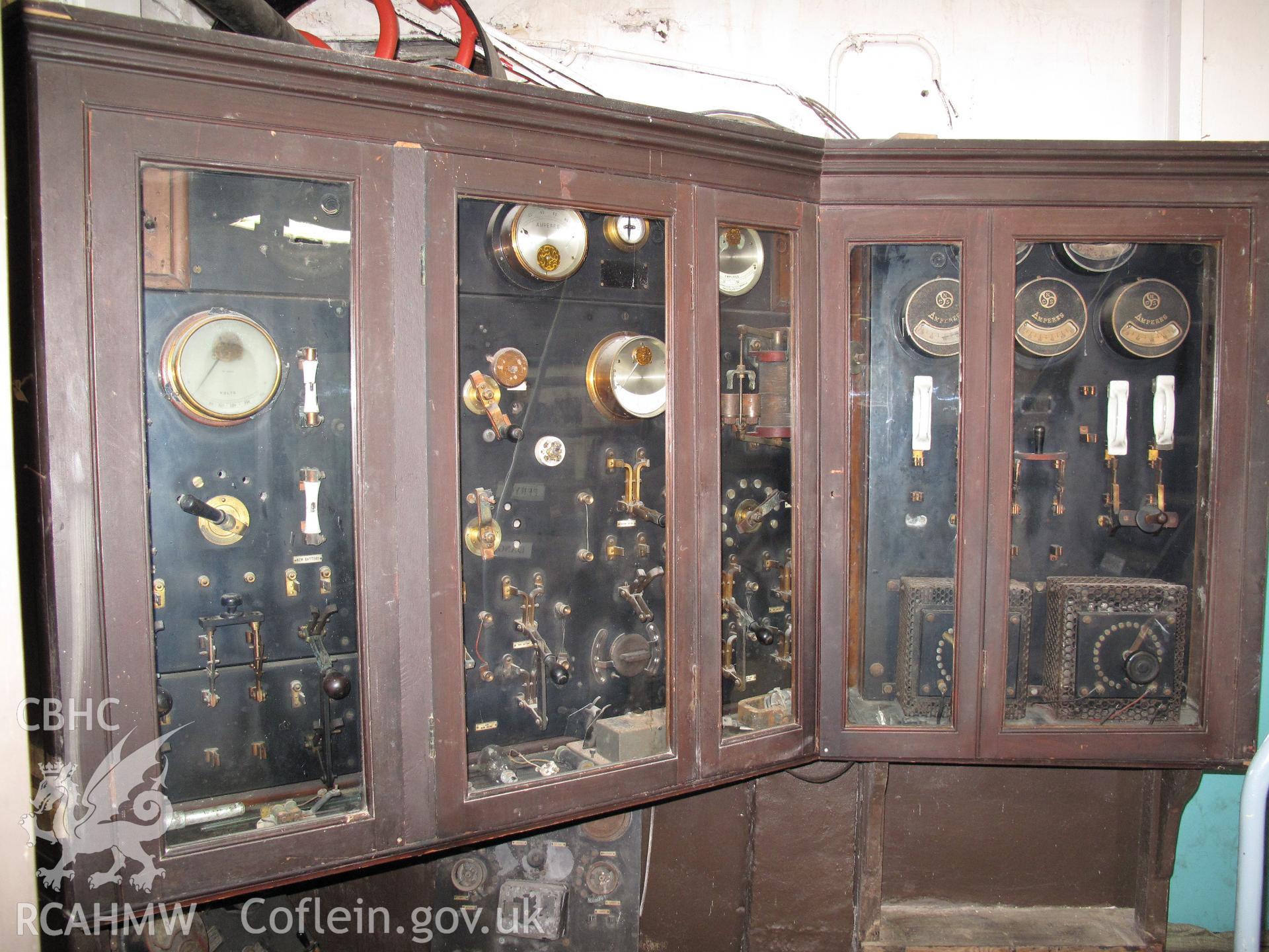 Electrical control cabinets at Melin Glanrafon, Glynllifon, taken by Brian Malaws on 16 October 2010.