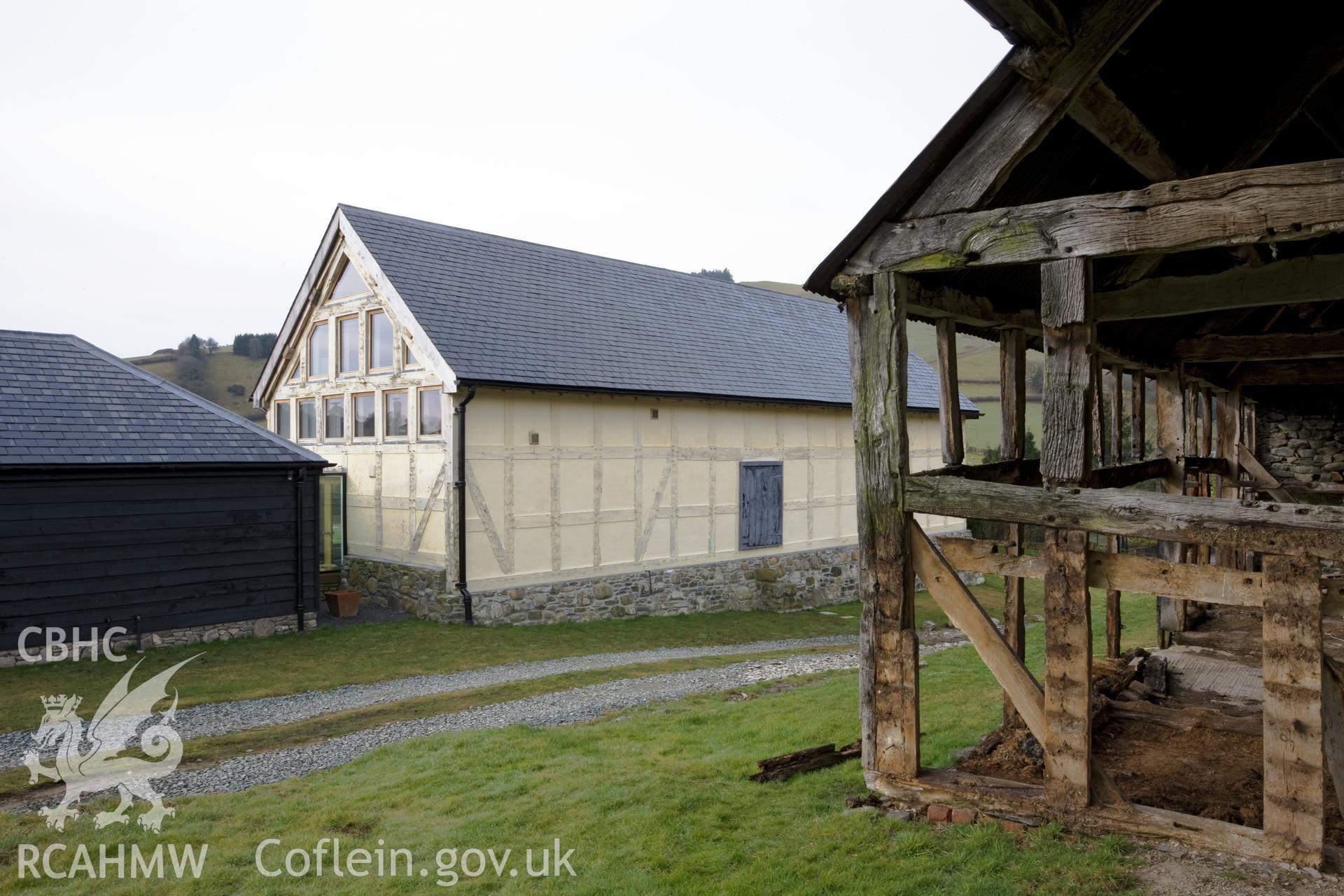 Hall house and old barn.