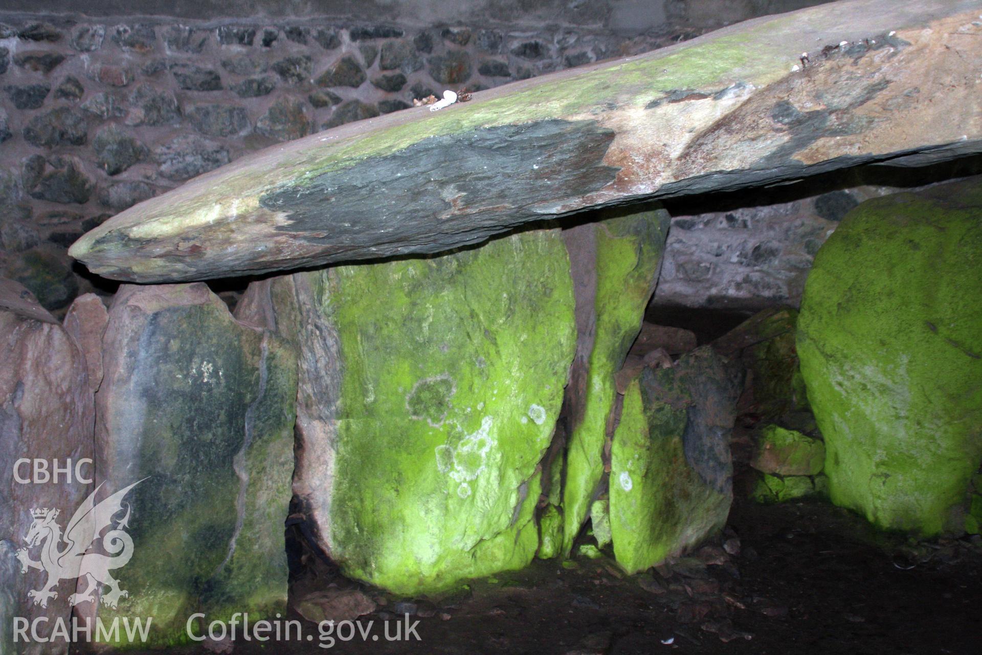 View of main end chamber on south side, with capstone in situ.