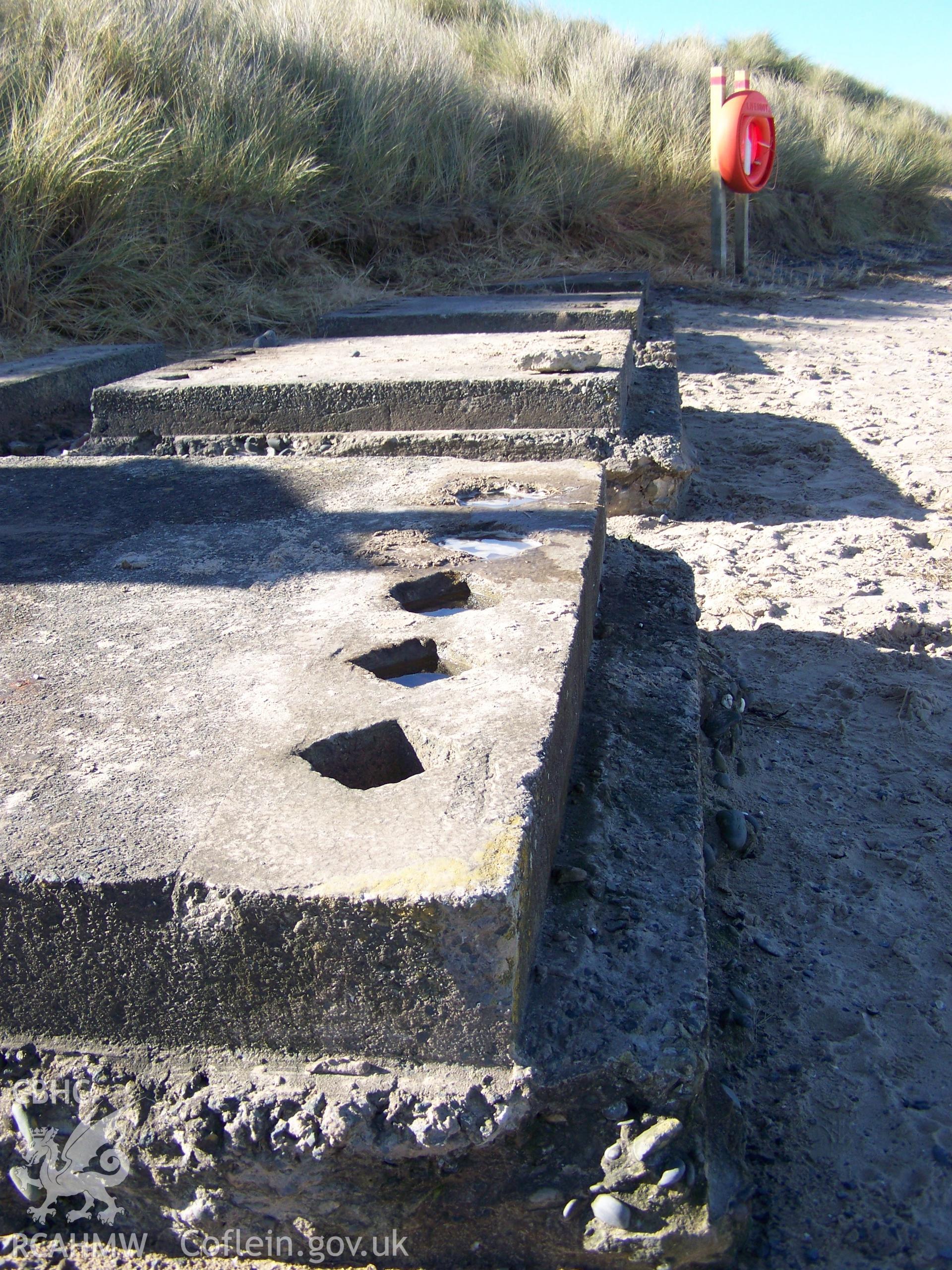 Concrete raft bases for the overhead test track from the east