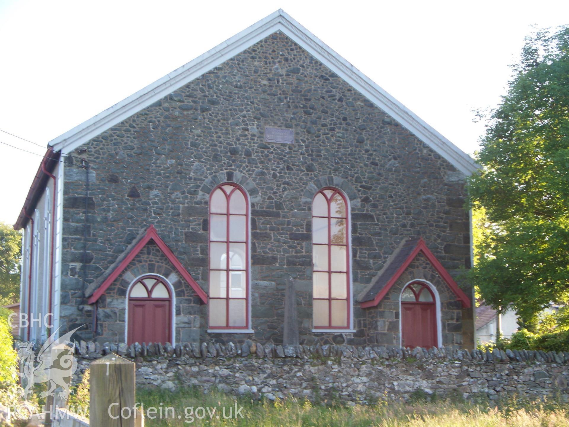 North east gable front and entrances.