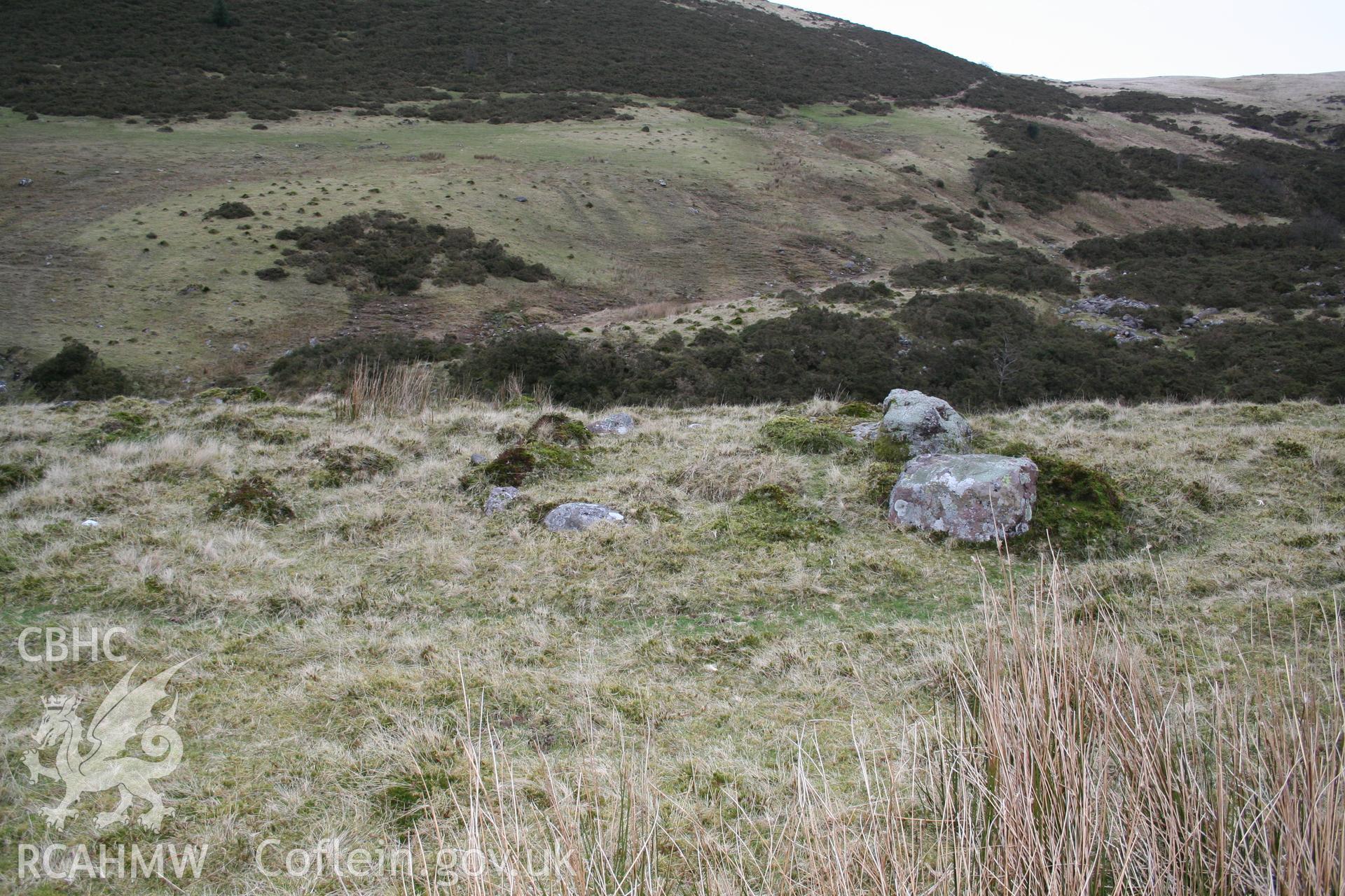 Boulder outline of enclosure seen from the south.