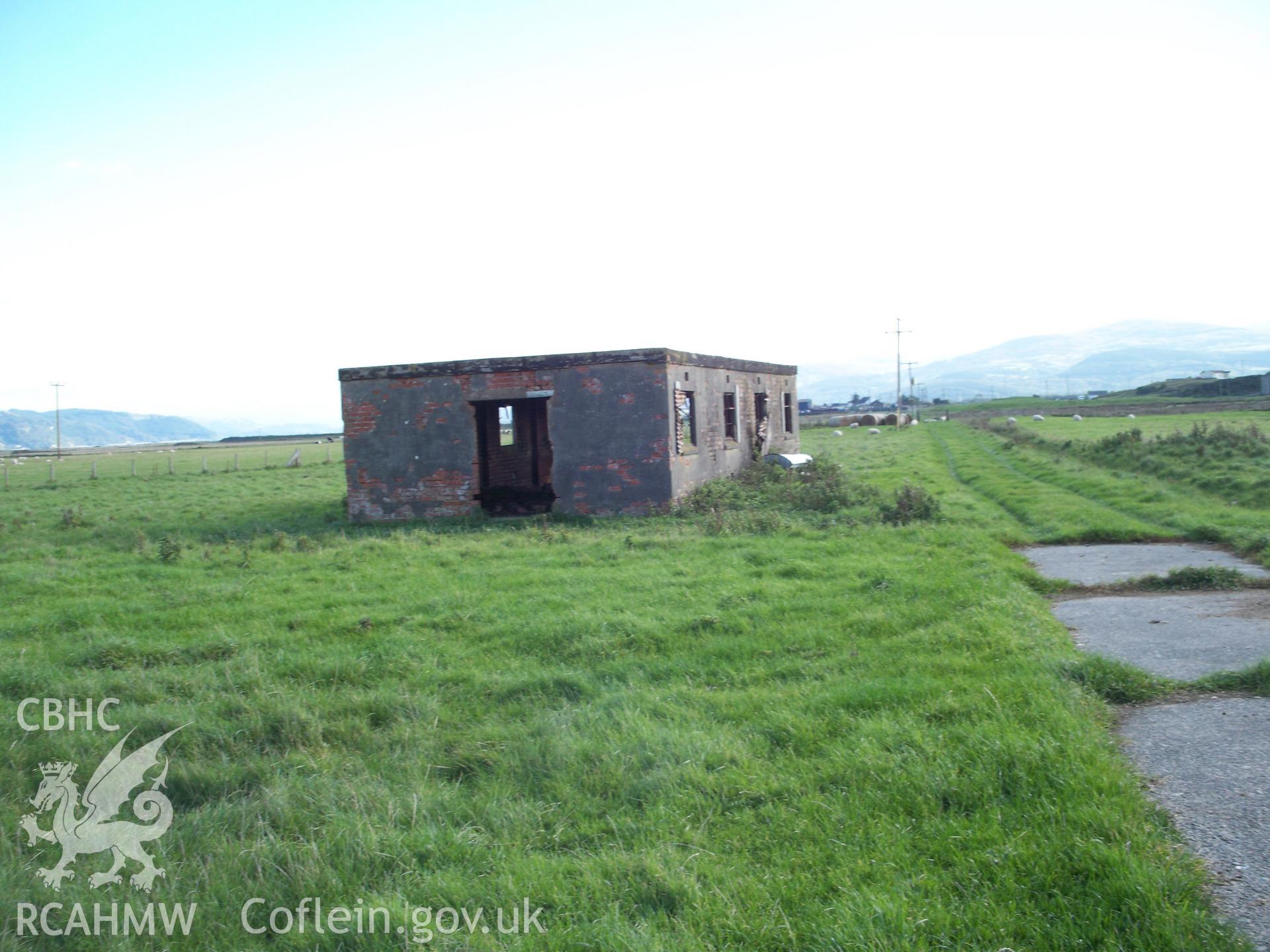 Building viewed from military access track or west-southwest