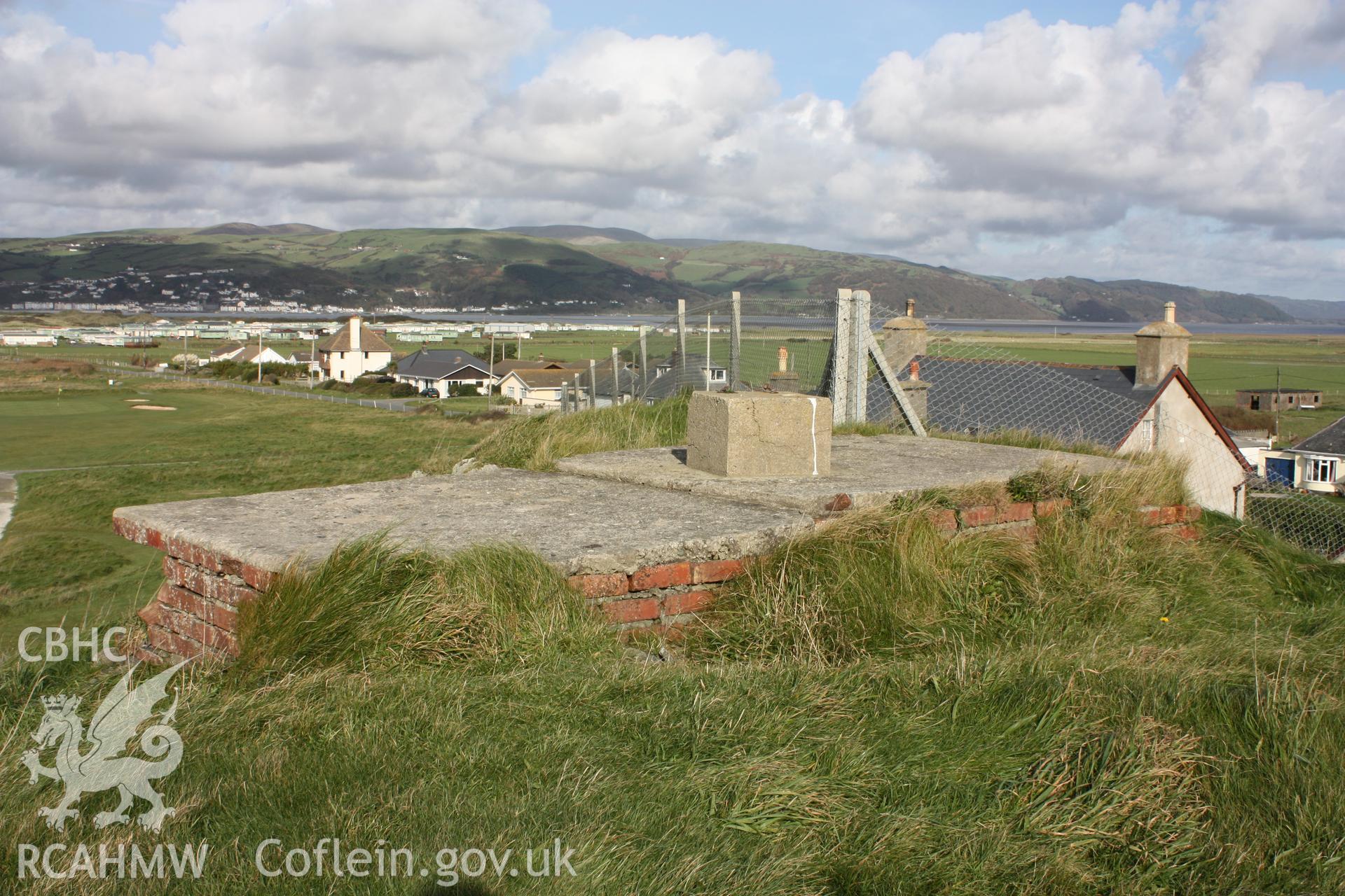 Brick built platform with concrete capping, with small concrete plinth for range finding equipment (looking north)