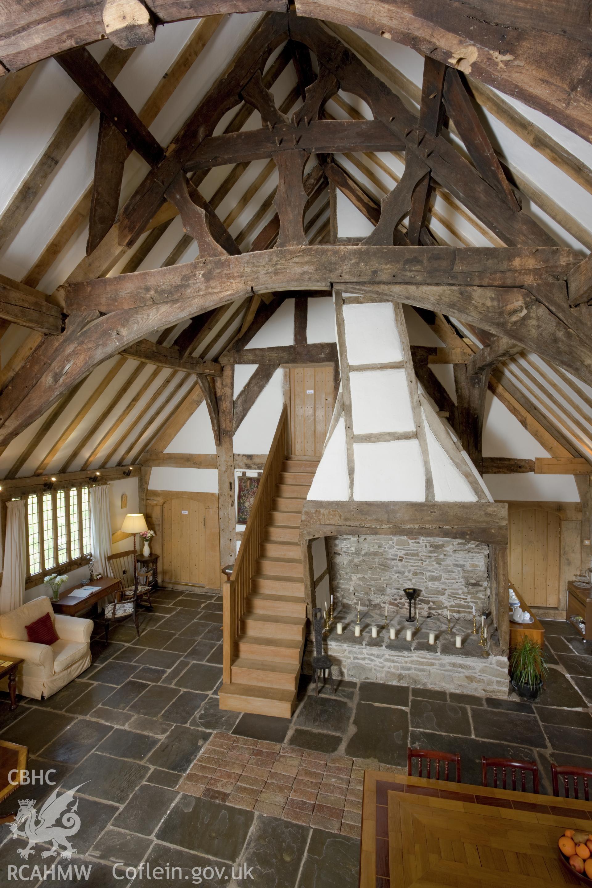 Interior, looking towards fireplace (vertical).