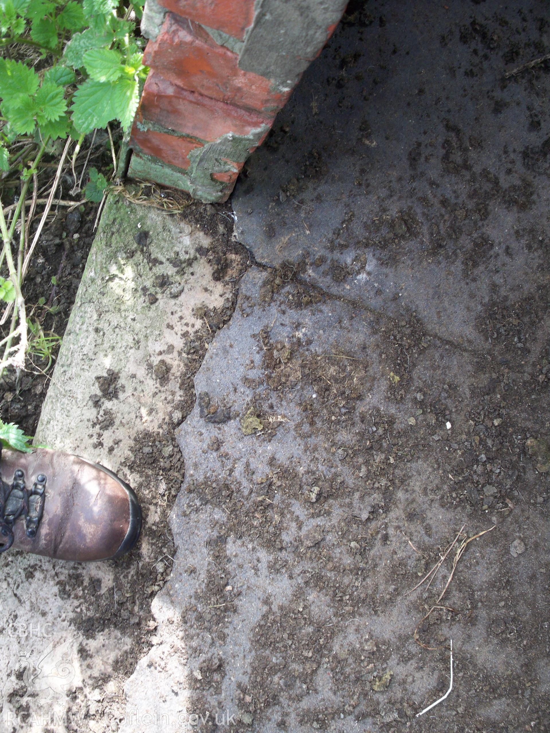 Wartime floor covering (lino?) remaining in situ