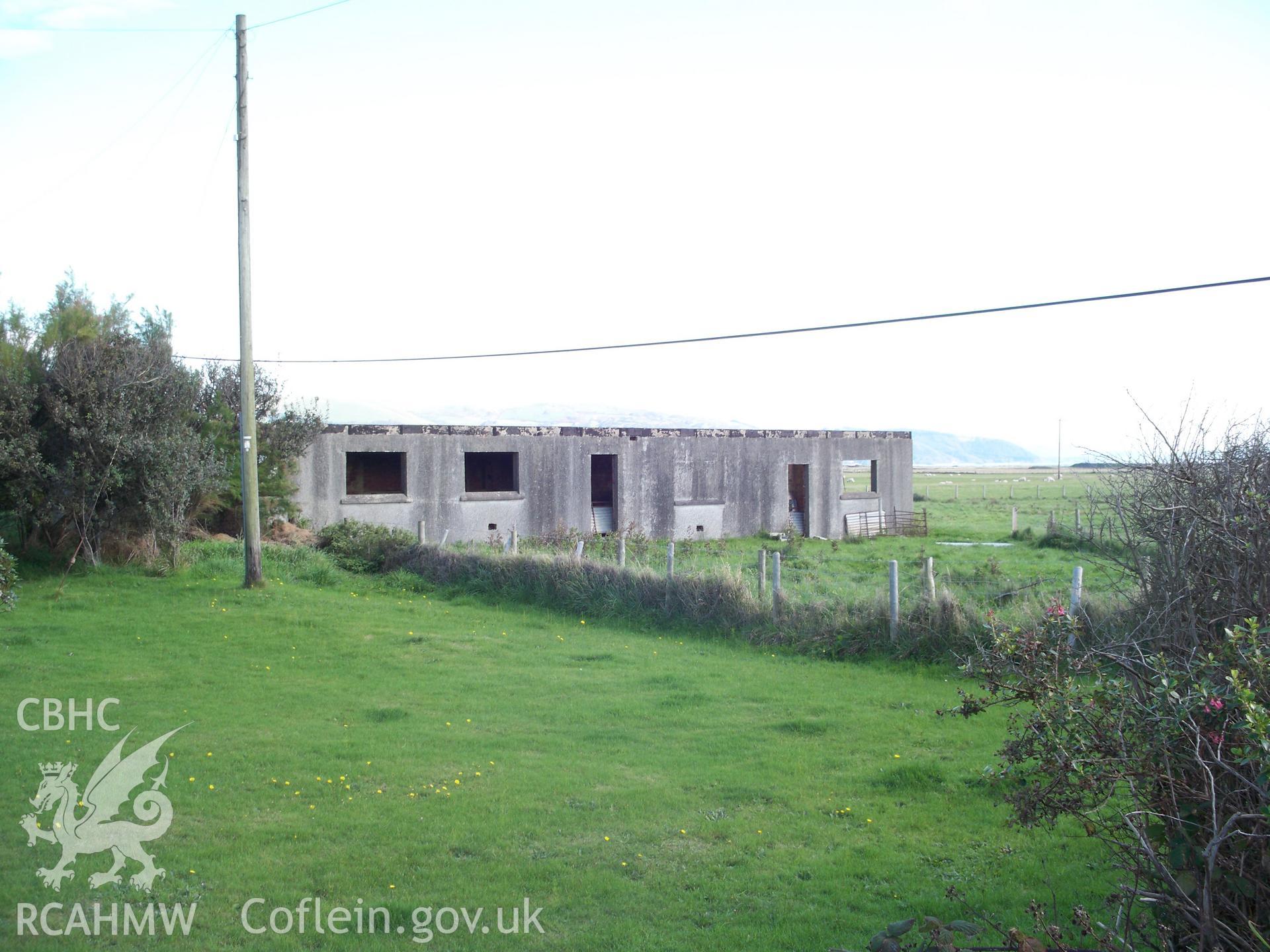 Building from former military access track or from southwest
