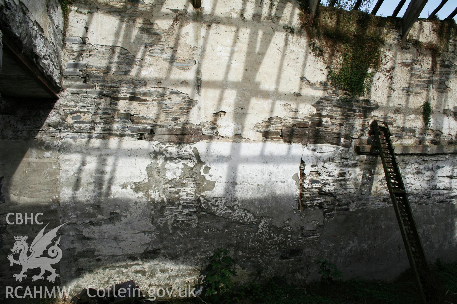 Barn interior, east wall, north end.