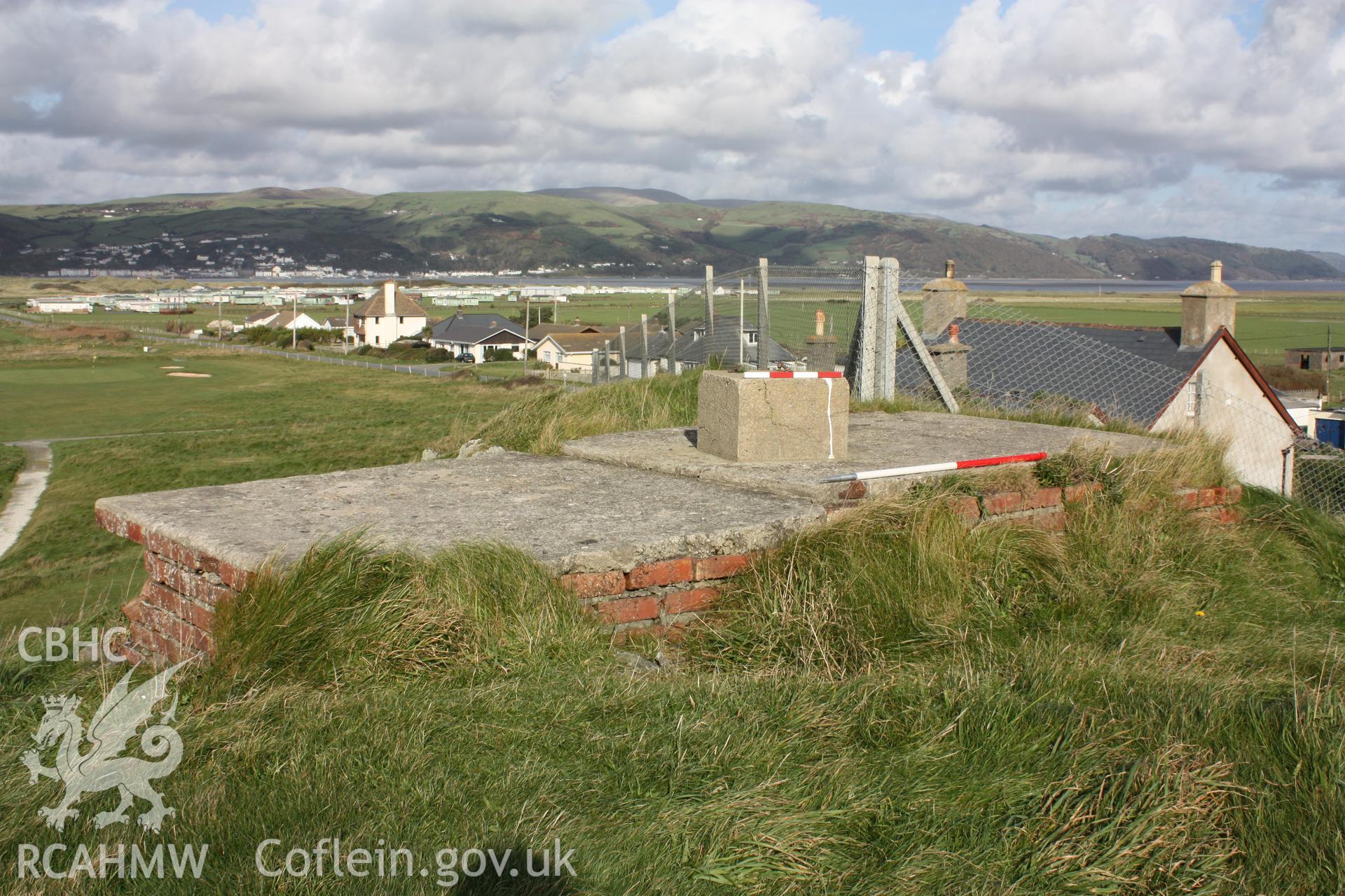 Brick built platform with concrete capping and plinth for range finding equipment (looking north and with photoscale)