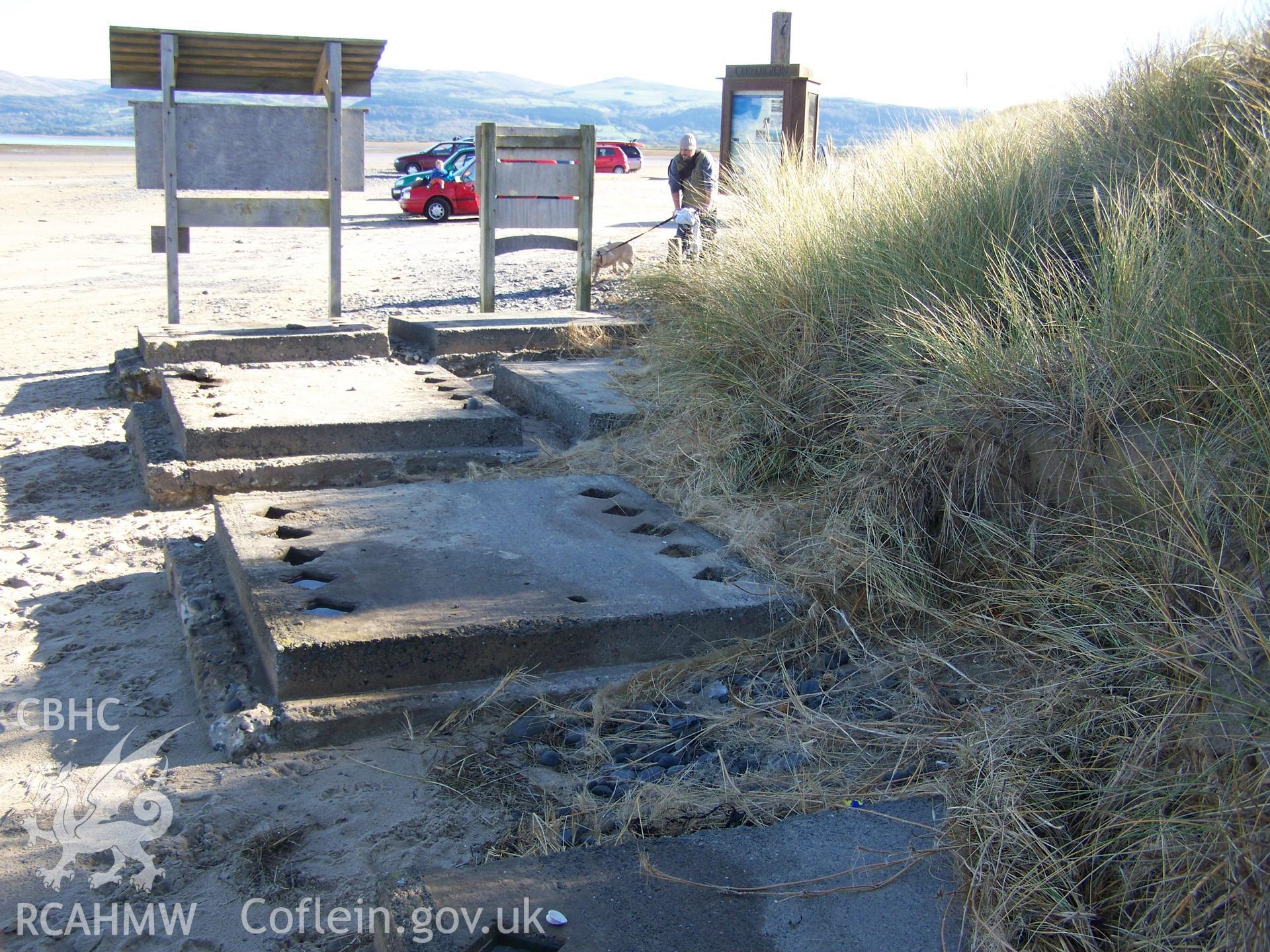 Concrete raft bases for the overhead test track from the west