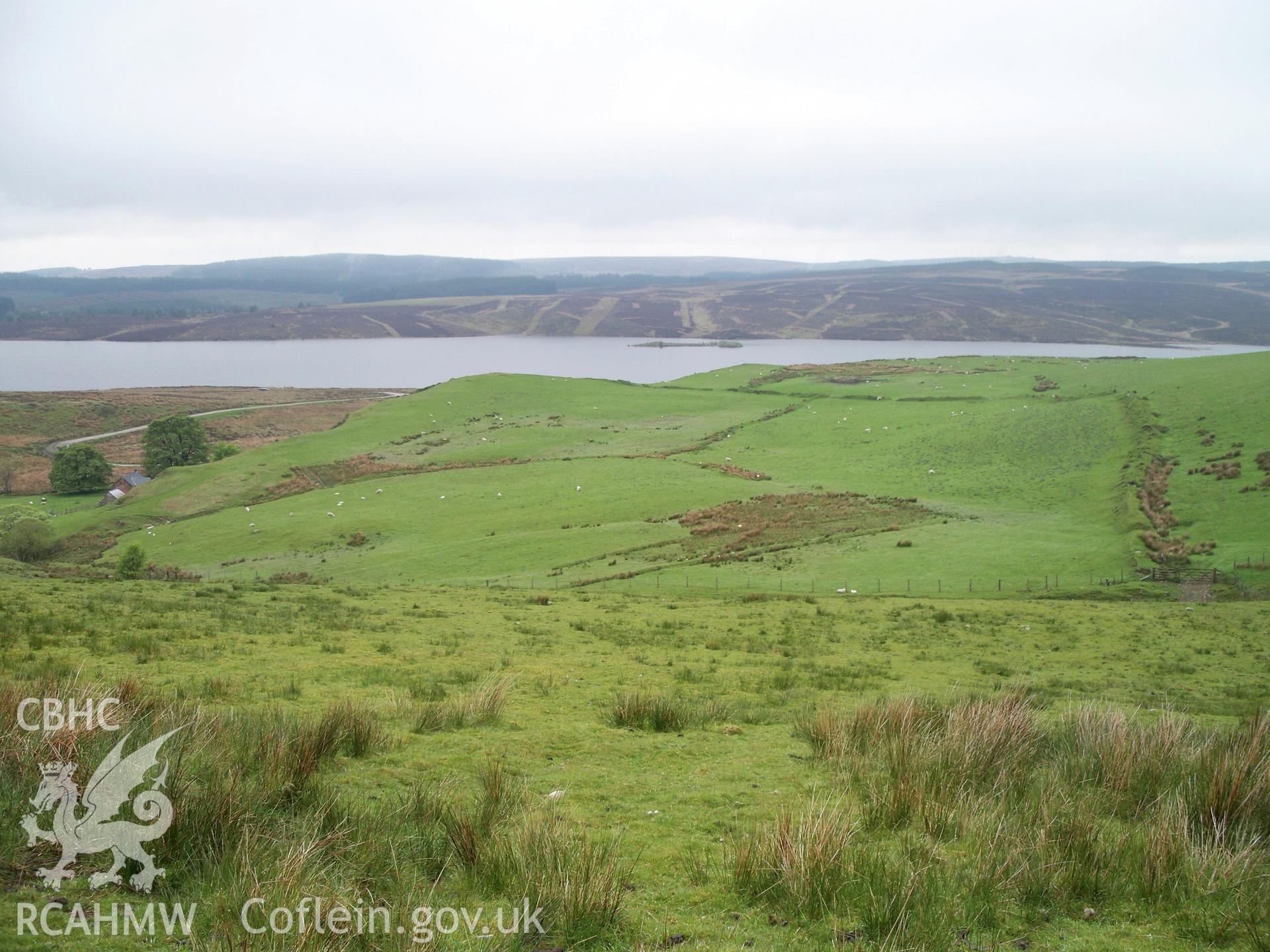 Hafoty Sion Llwyd.  View of the enclosed fields to the north and east of the farmstead.