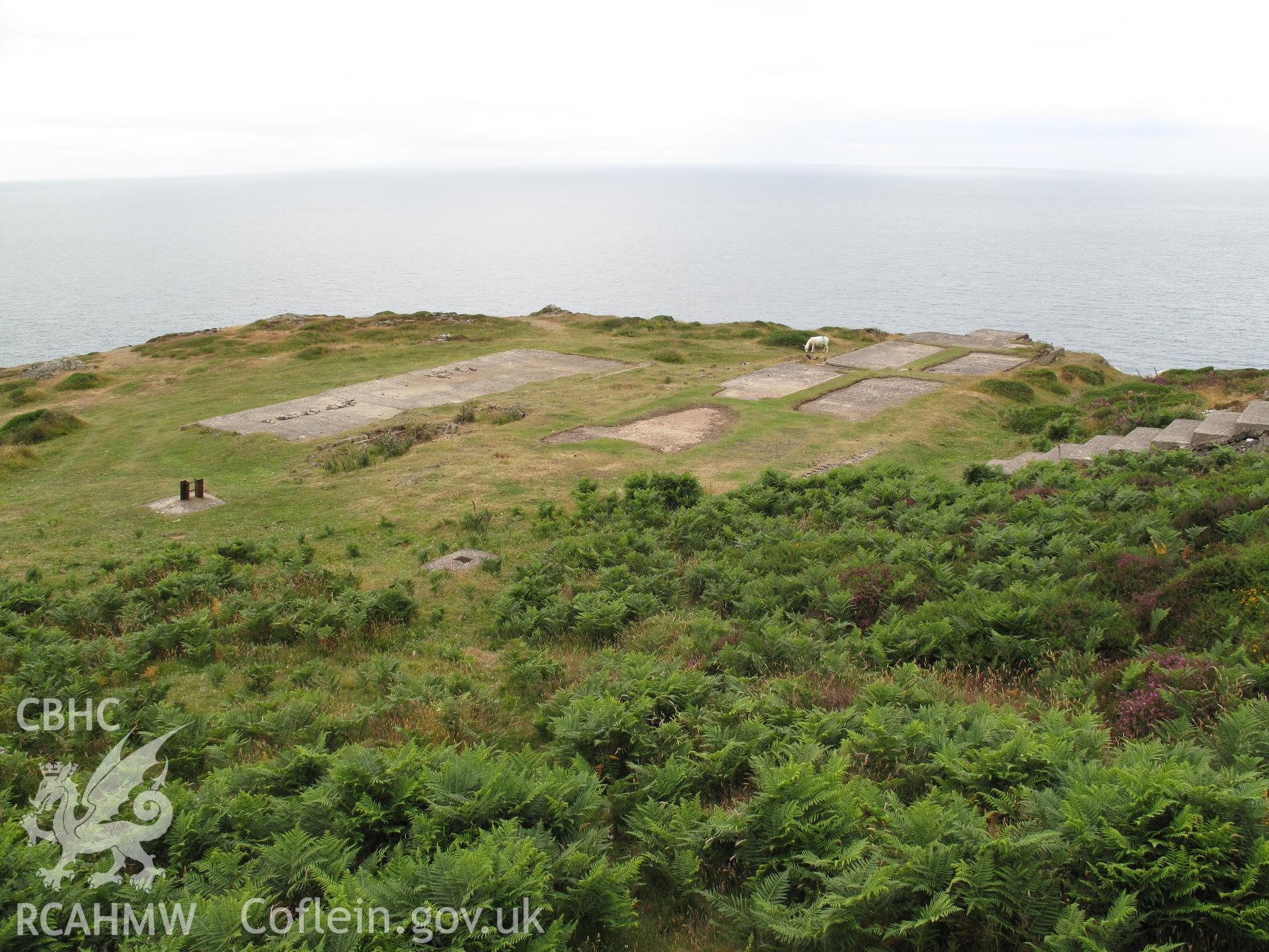 Second World War emplacement from east.