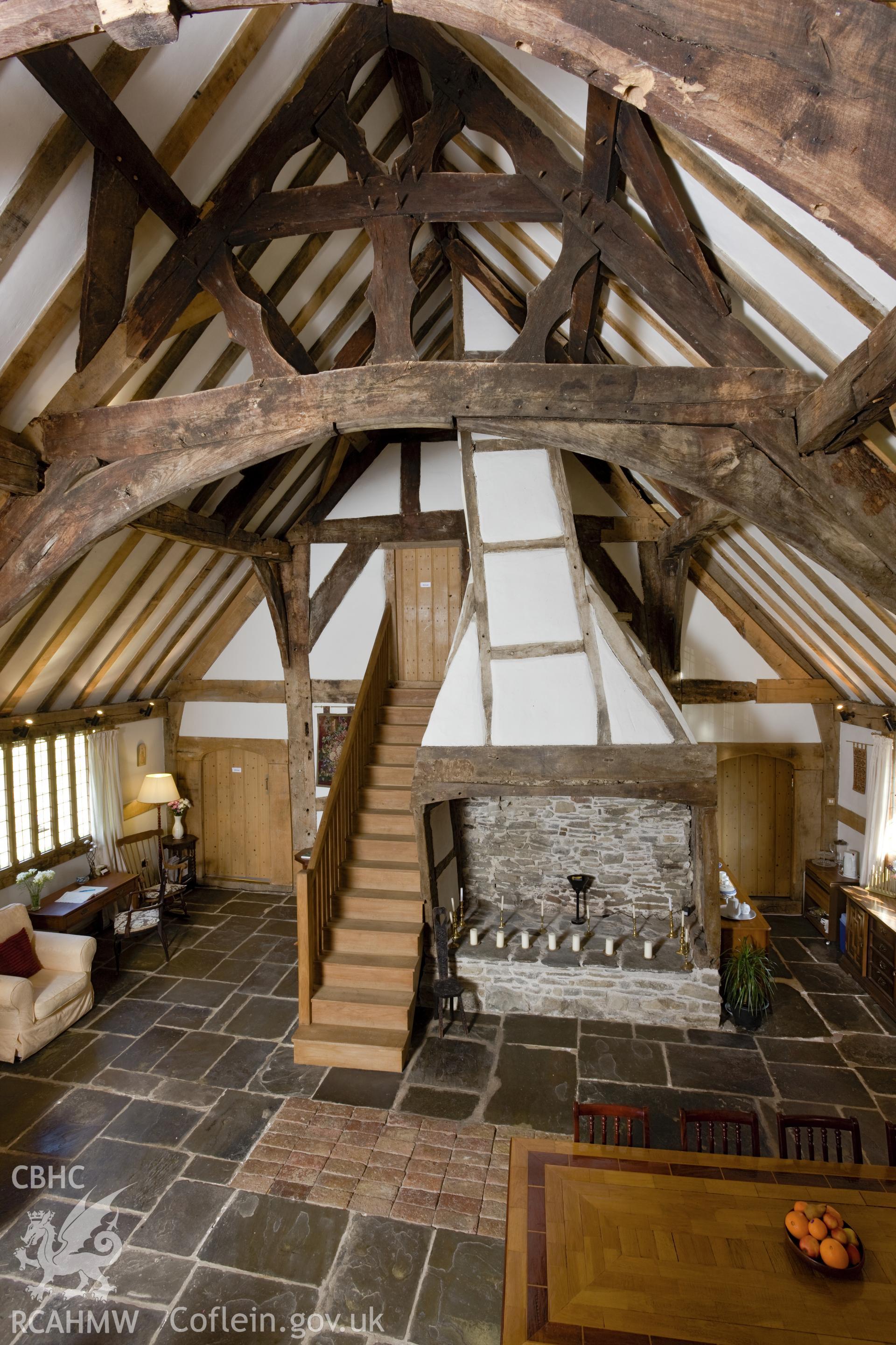 Interior, looking towards fireplace (vertical).