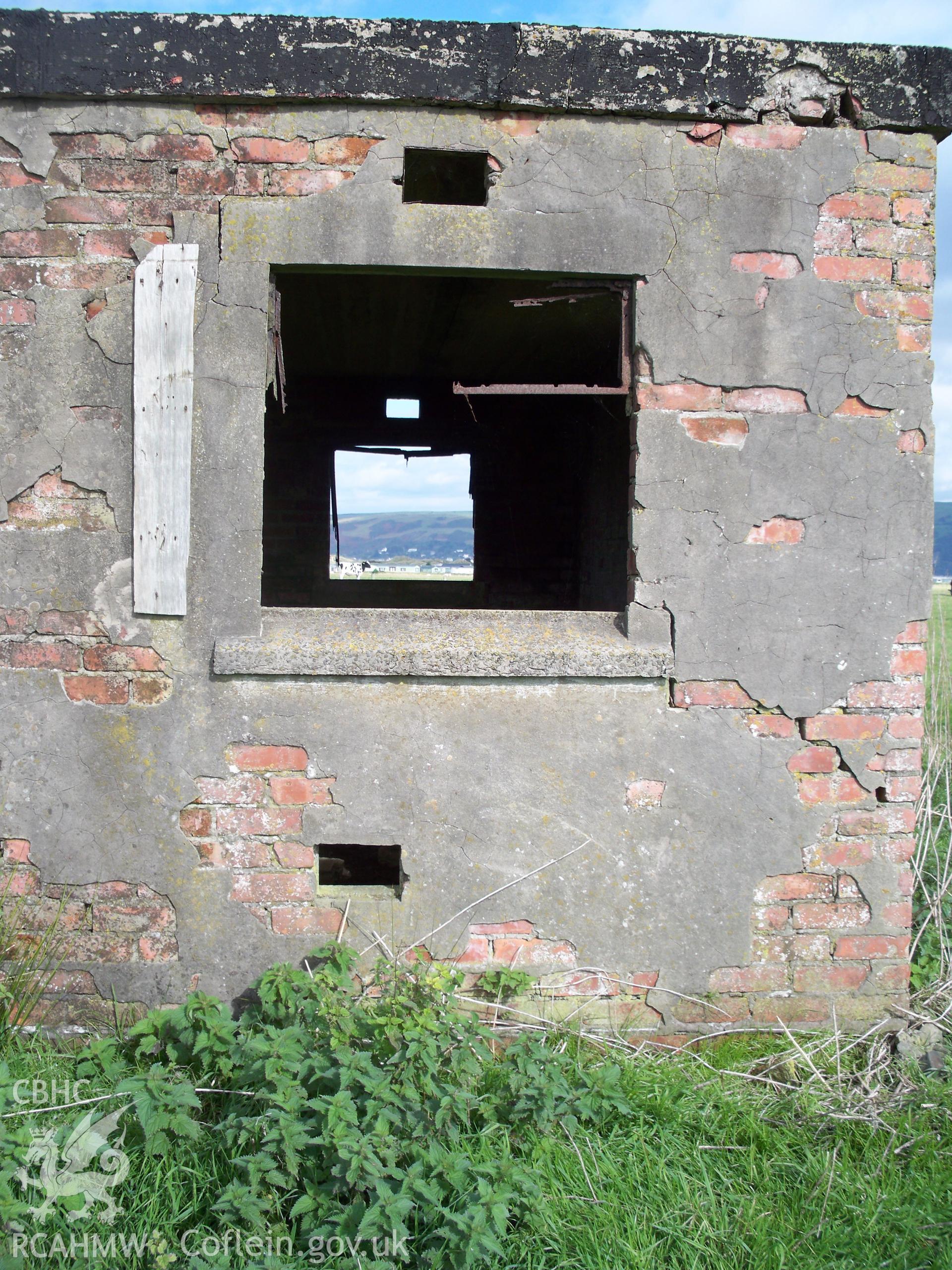 Detail of window in southern elevation from outside