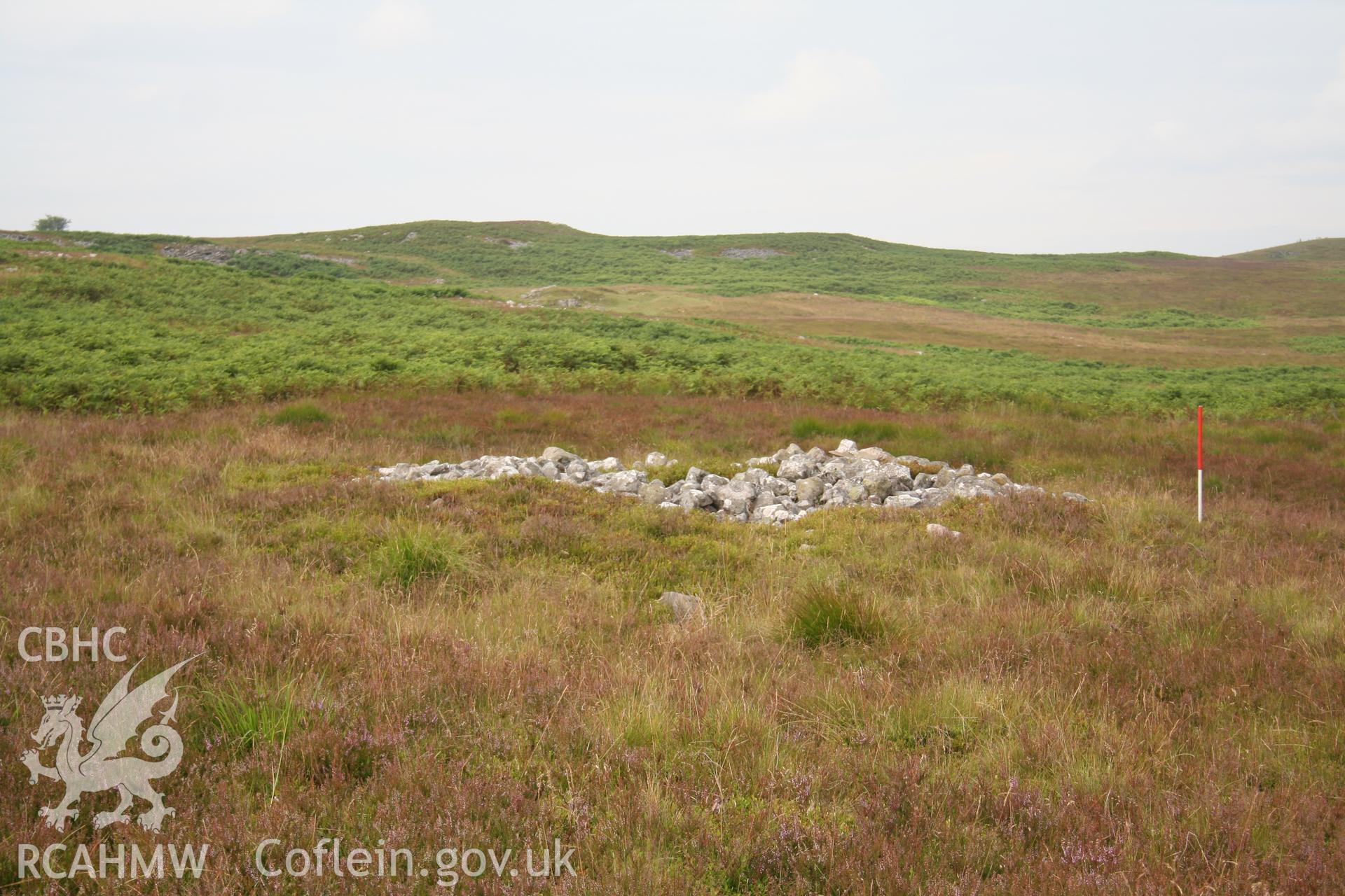 Cairn viewed from the east; 1m scale.