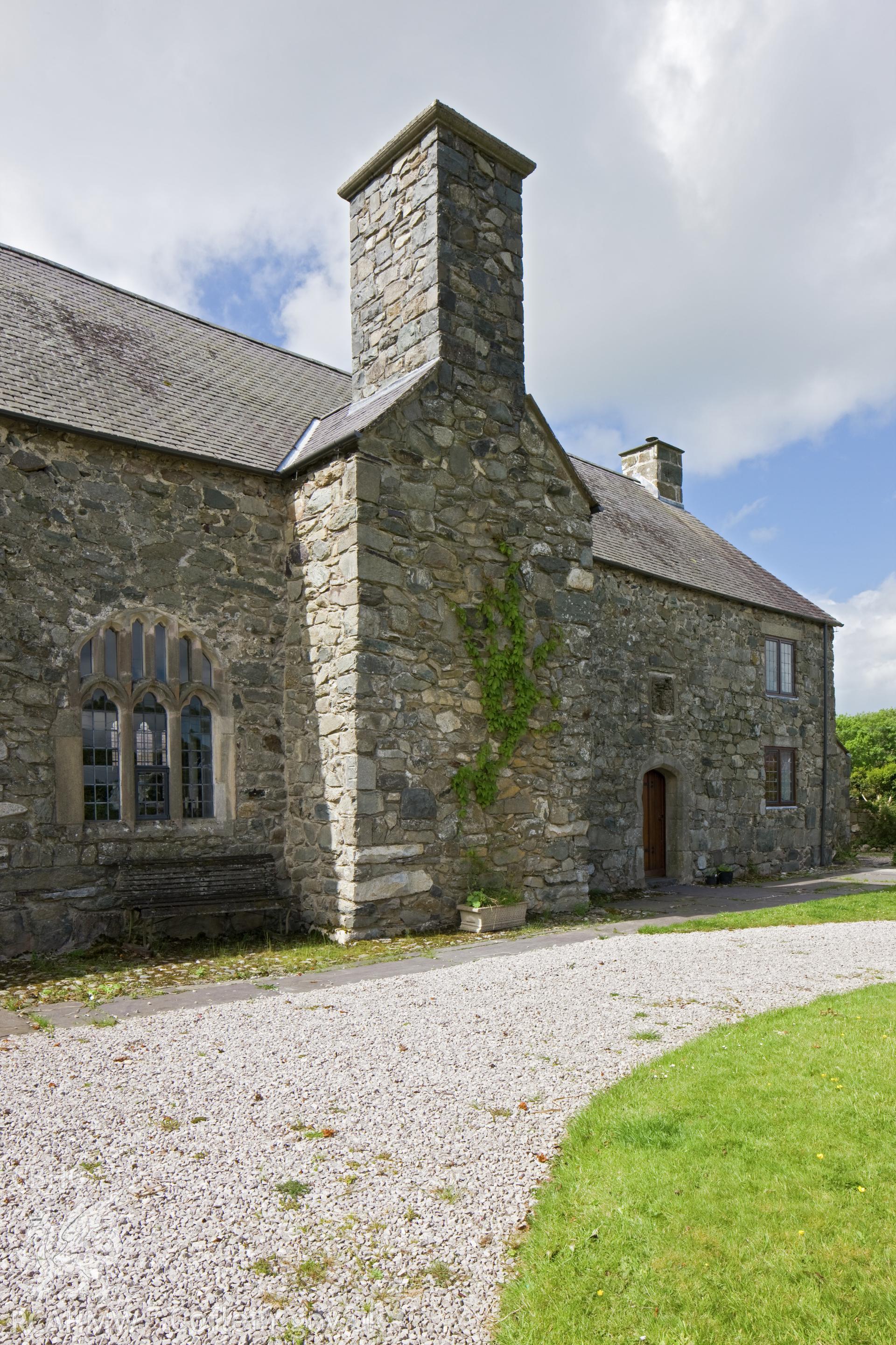 Exterior digital photographs of Cochwillan Hall from the east northeast.