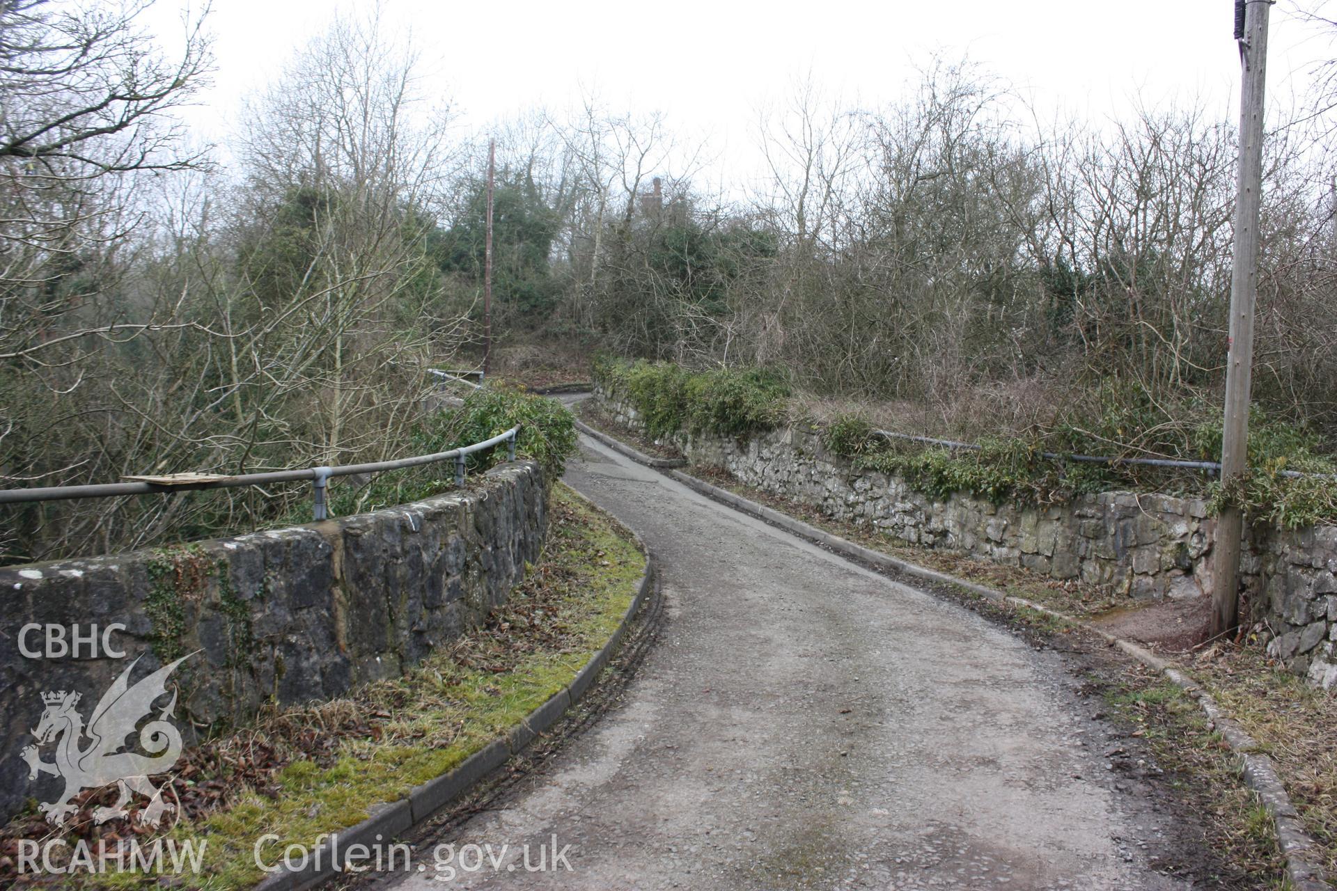 Road at Pen-y-graig, leading from former quarry offices into Froncysyllte village and ultimately to the Telford Road (modern A5)..