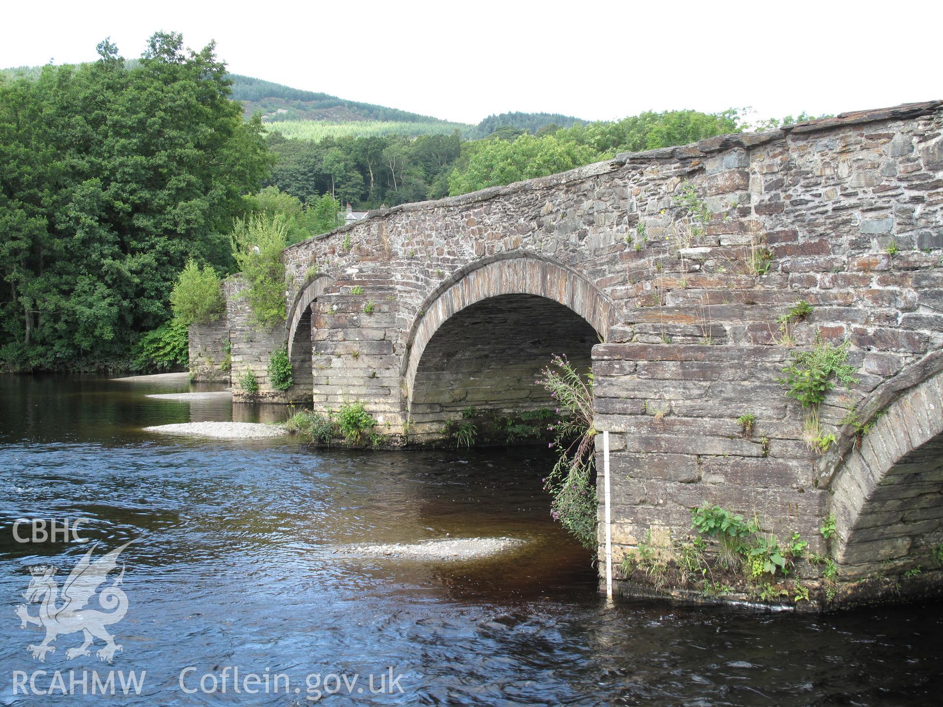 View of Llanelltyd Bridge from the southeast, taken by Brian Malaws on 05 August 2009.