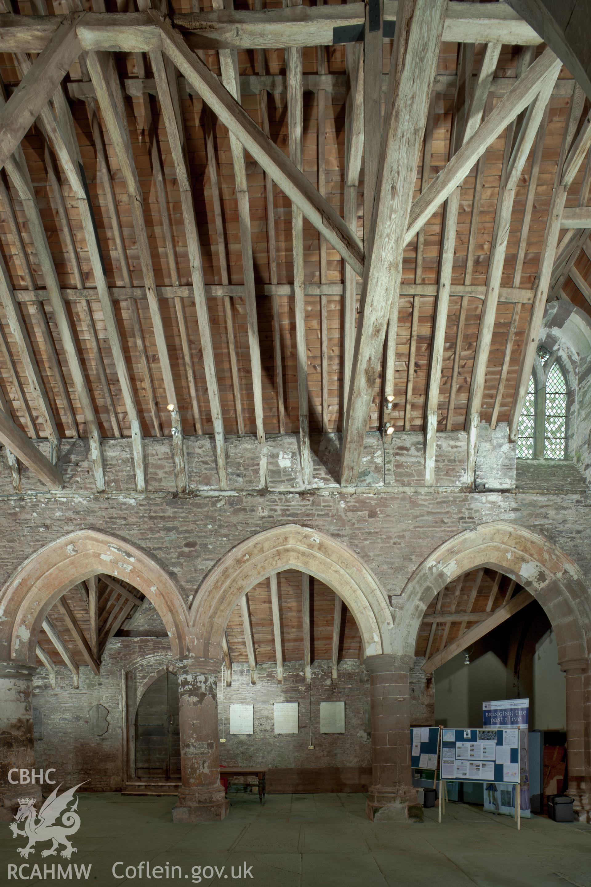 West end of nave, third and fourth bay, looking north.