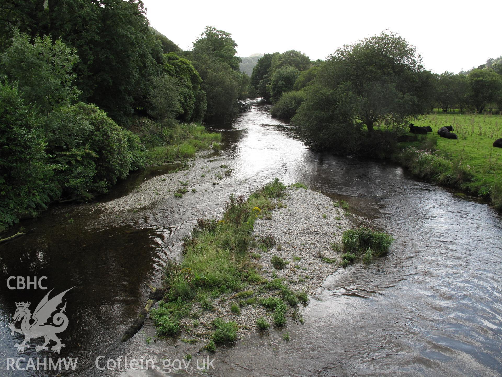 View of Dwyryd River Navigation from Maentwrog Bridge looking southwest, taken by Brian Malaws on 05 August 2009.