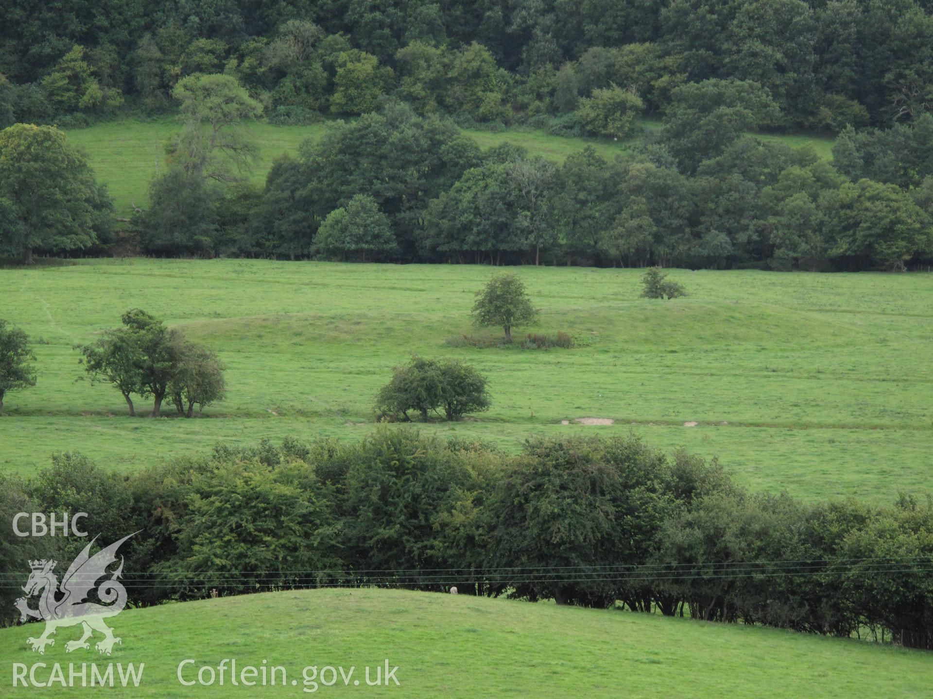 Cuckoo Pen Mound I, Pilleth Battle Site, from the northeast, taken by Brian Malaws on 24 August 2011.