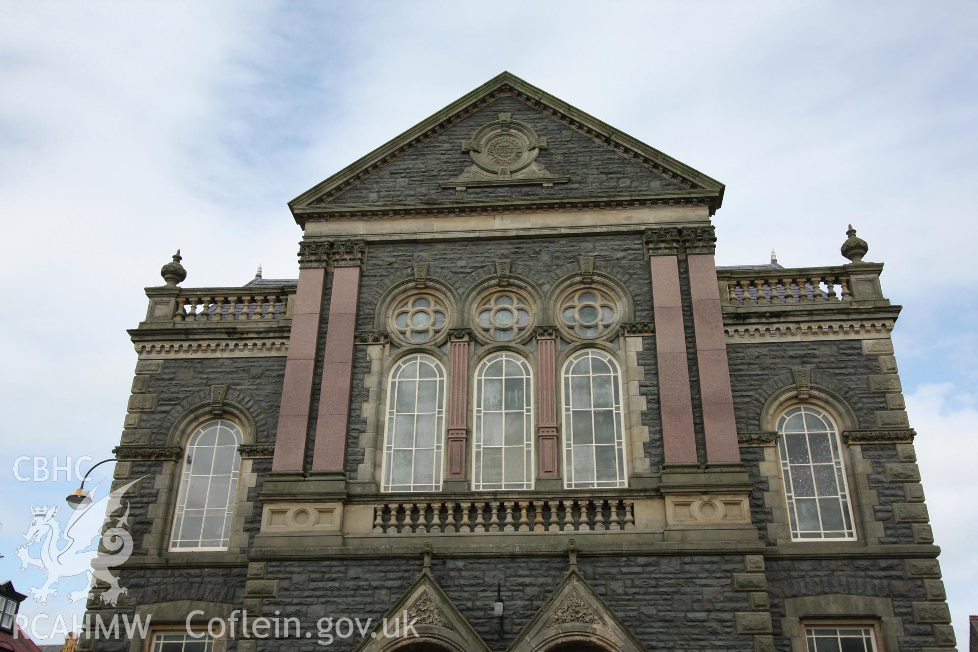 Detail of upper facade, Bethel Baptist Church, Aberystwyth.