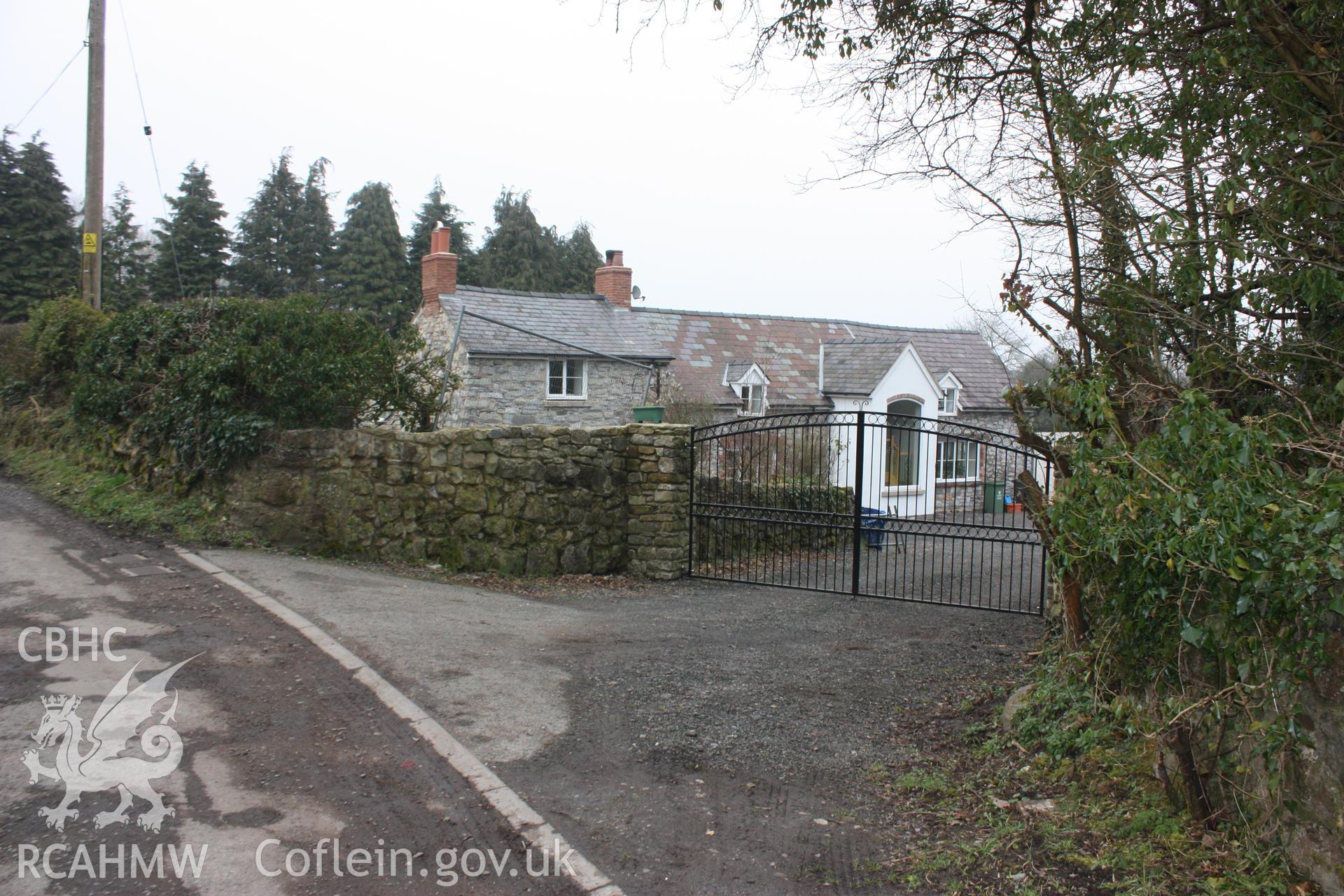 Road at Pen-y-graig quarries, leading from former quarry offices into Froncysyllte village.