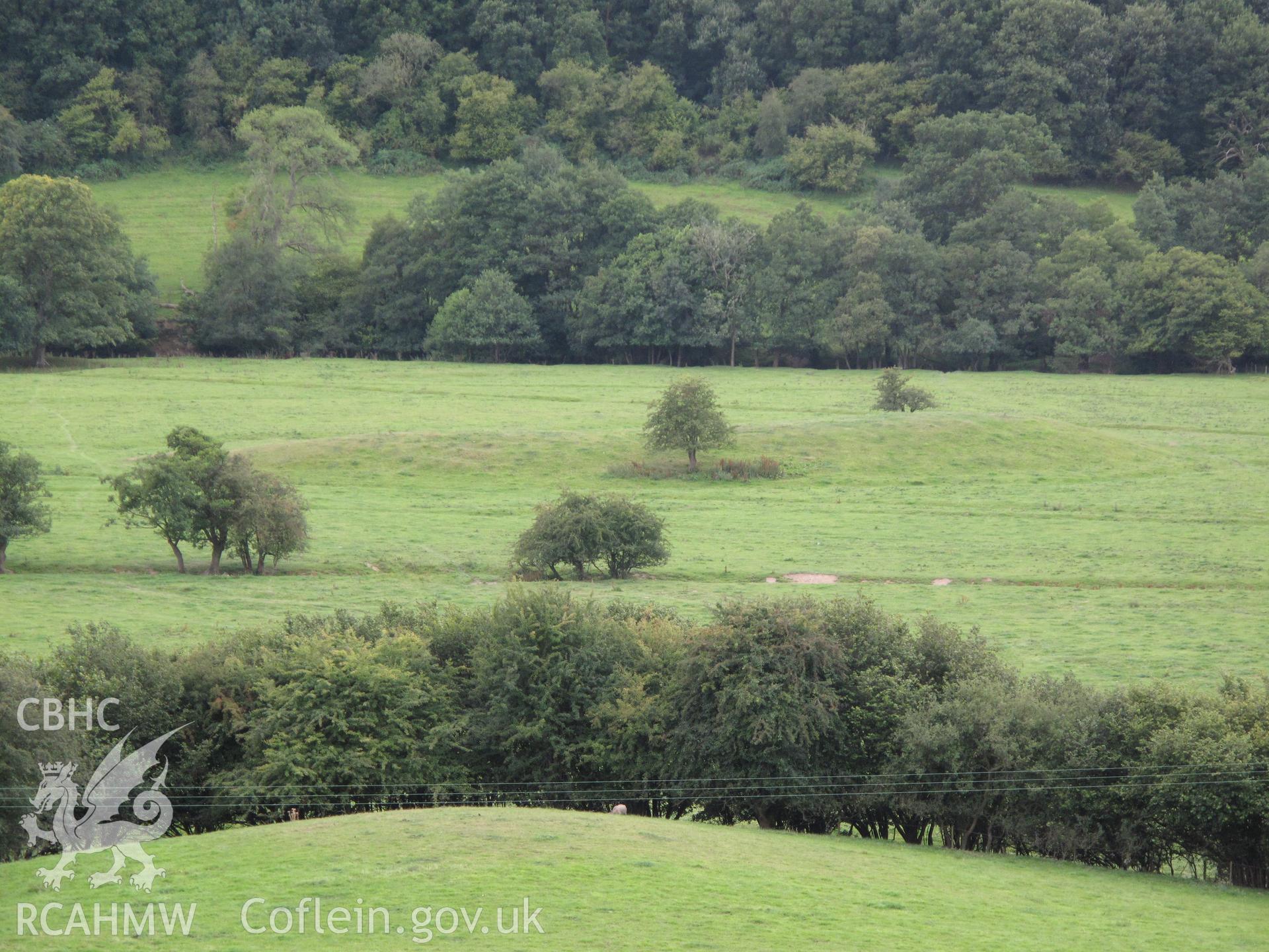 Cuckoo Pen Mound I, Pilleth Battle Site, from the northeast, taken by Brian Malaws on 24 August 2011.