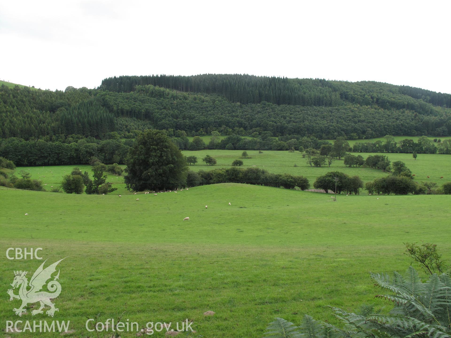 Cuckoo Pen Mound I, Pilleth Battle Site, from the northeast, taken by Brian Malaws on 24 August 2011.