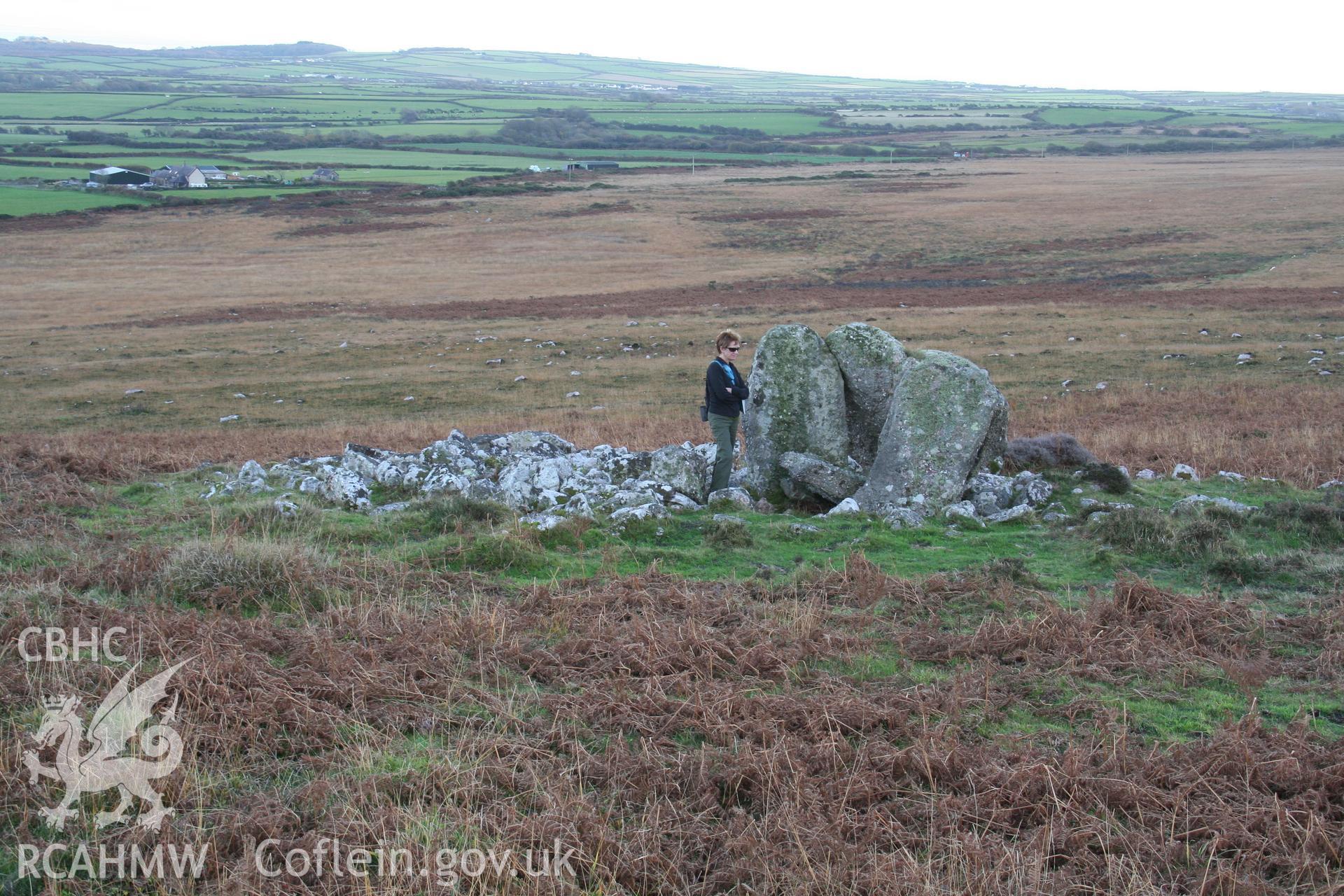 Cairn and burial chamber viewed from the north-west.