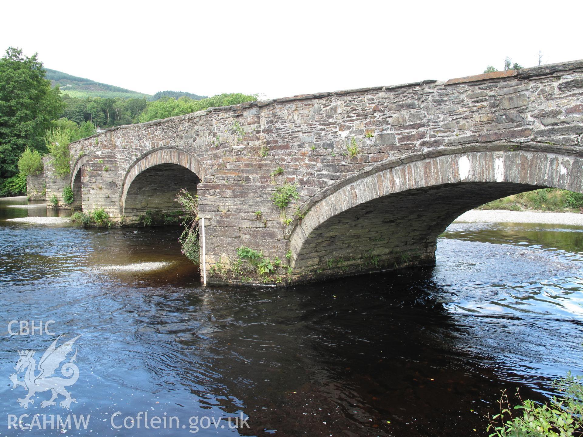 View of Llanelltyd Bridge from the south, taken by Brian Malaws on 05 August 2009.