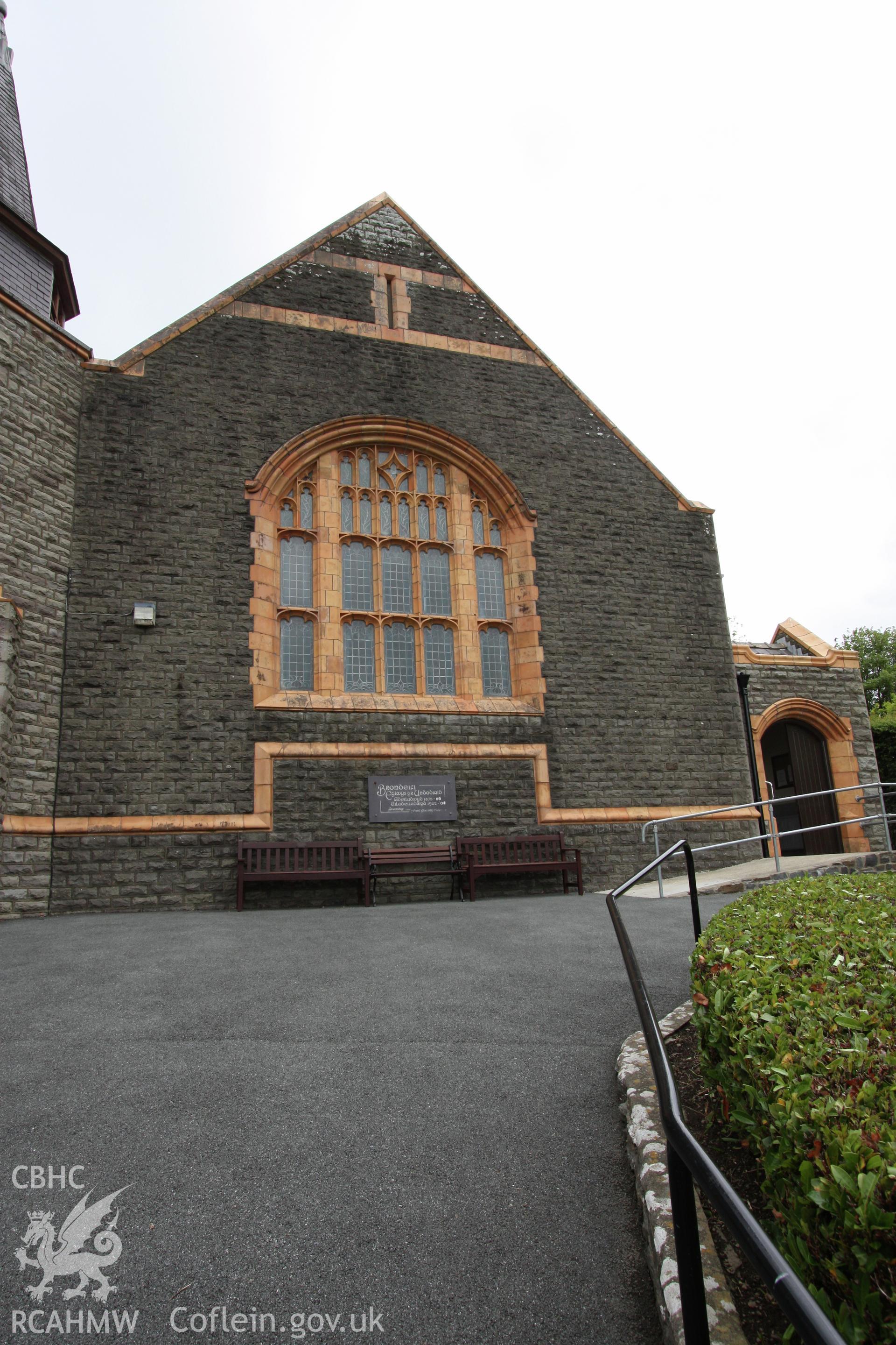 Brondeifi Unitarian Chapel, detail of gable end with perpendicular traveried window.