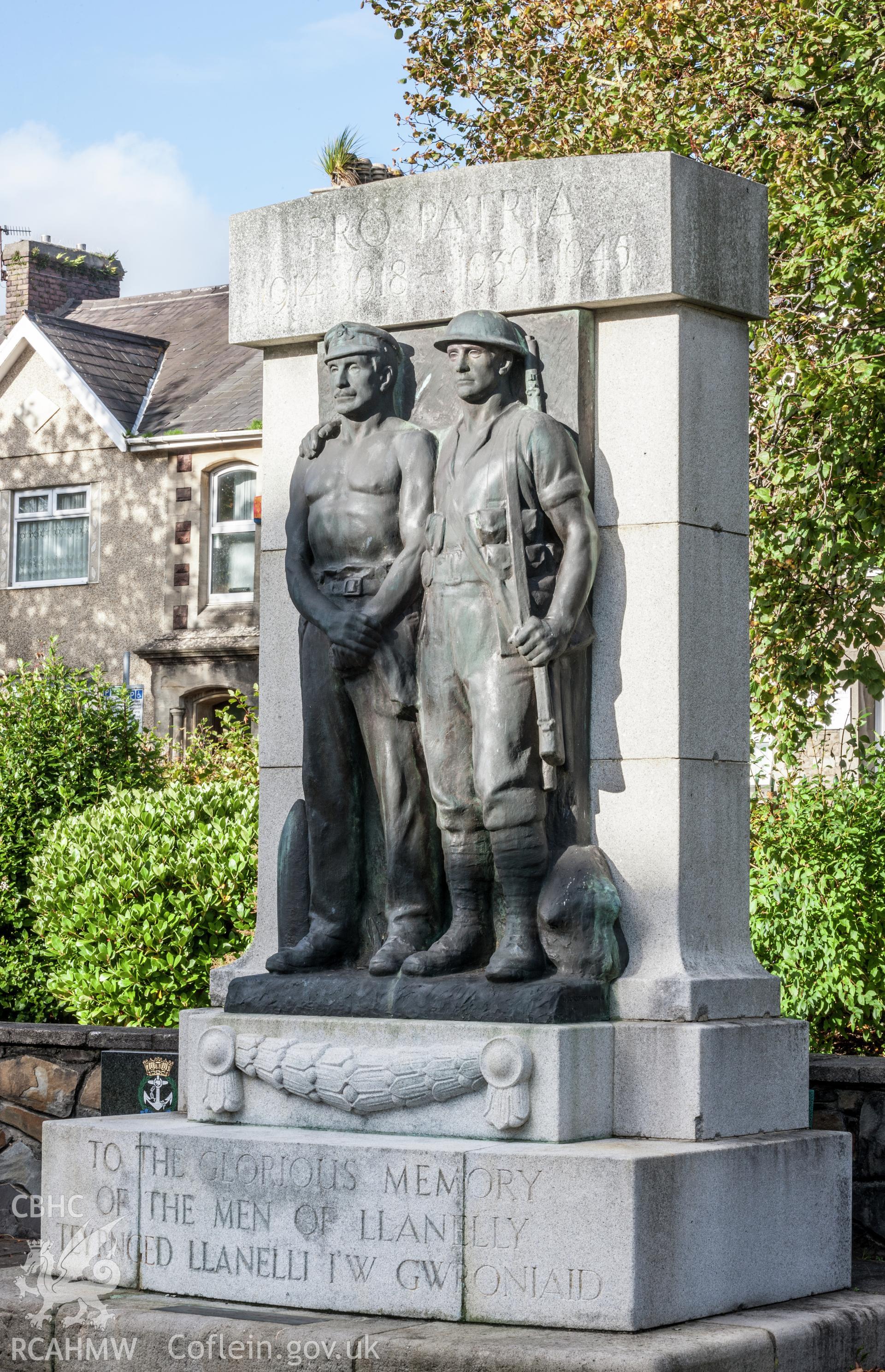 Oblique view of sculpture from the southeast