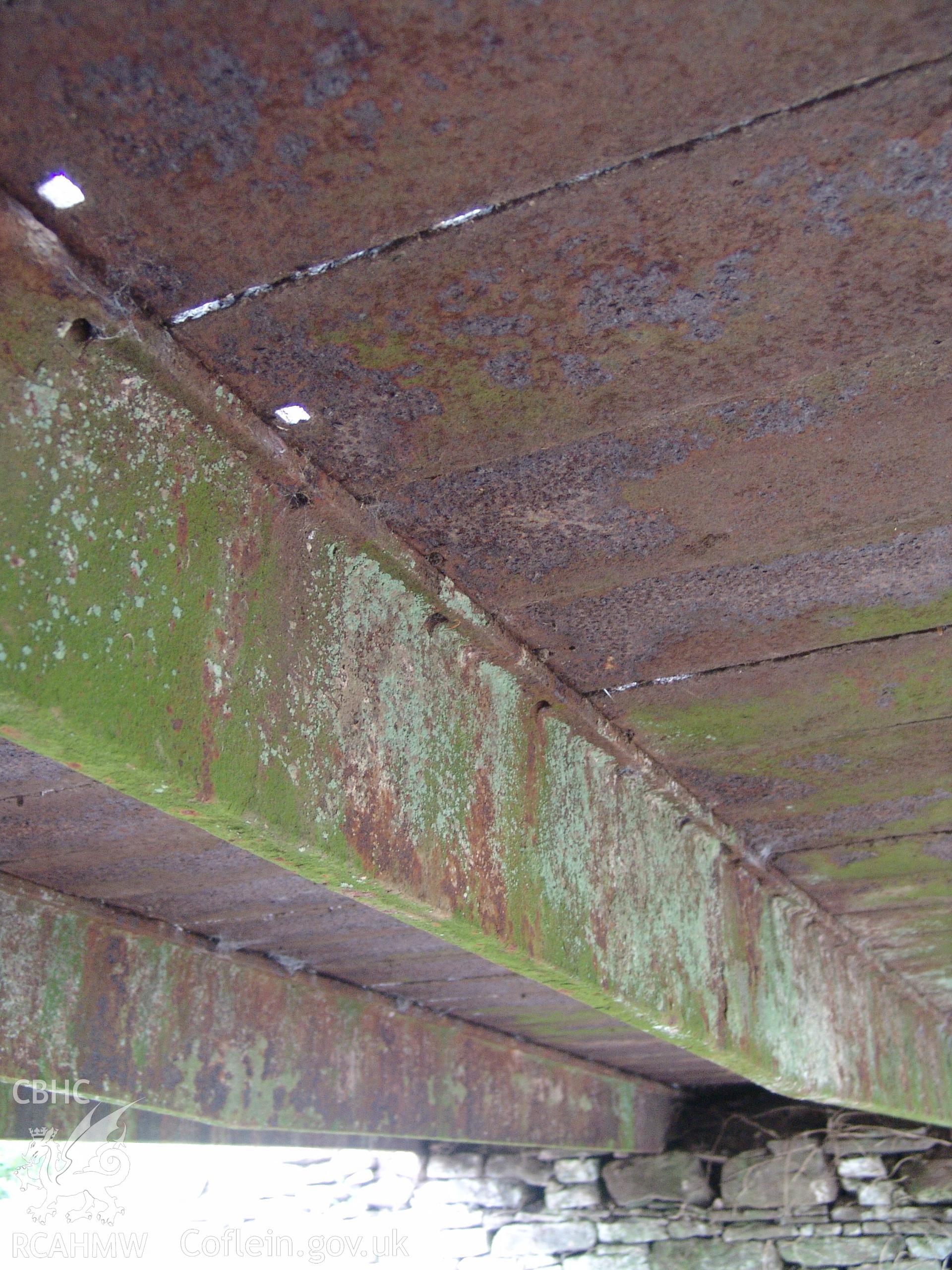 View of cast iron beams and deck plates