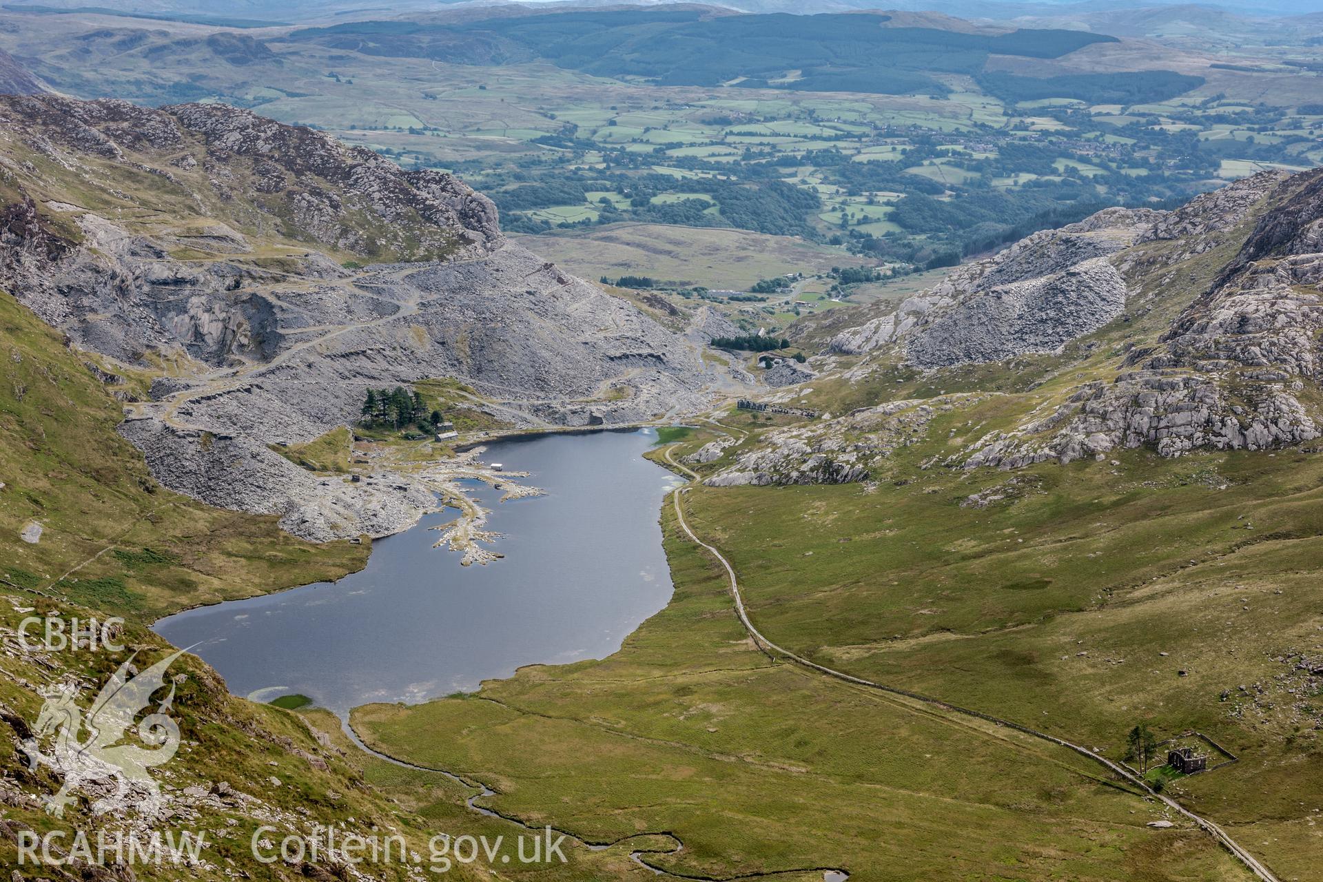 View of Cwmorthin and Wrysgan quarries from the northwest