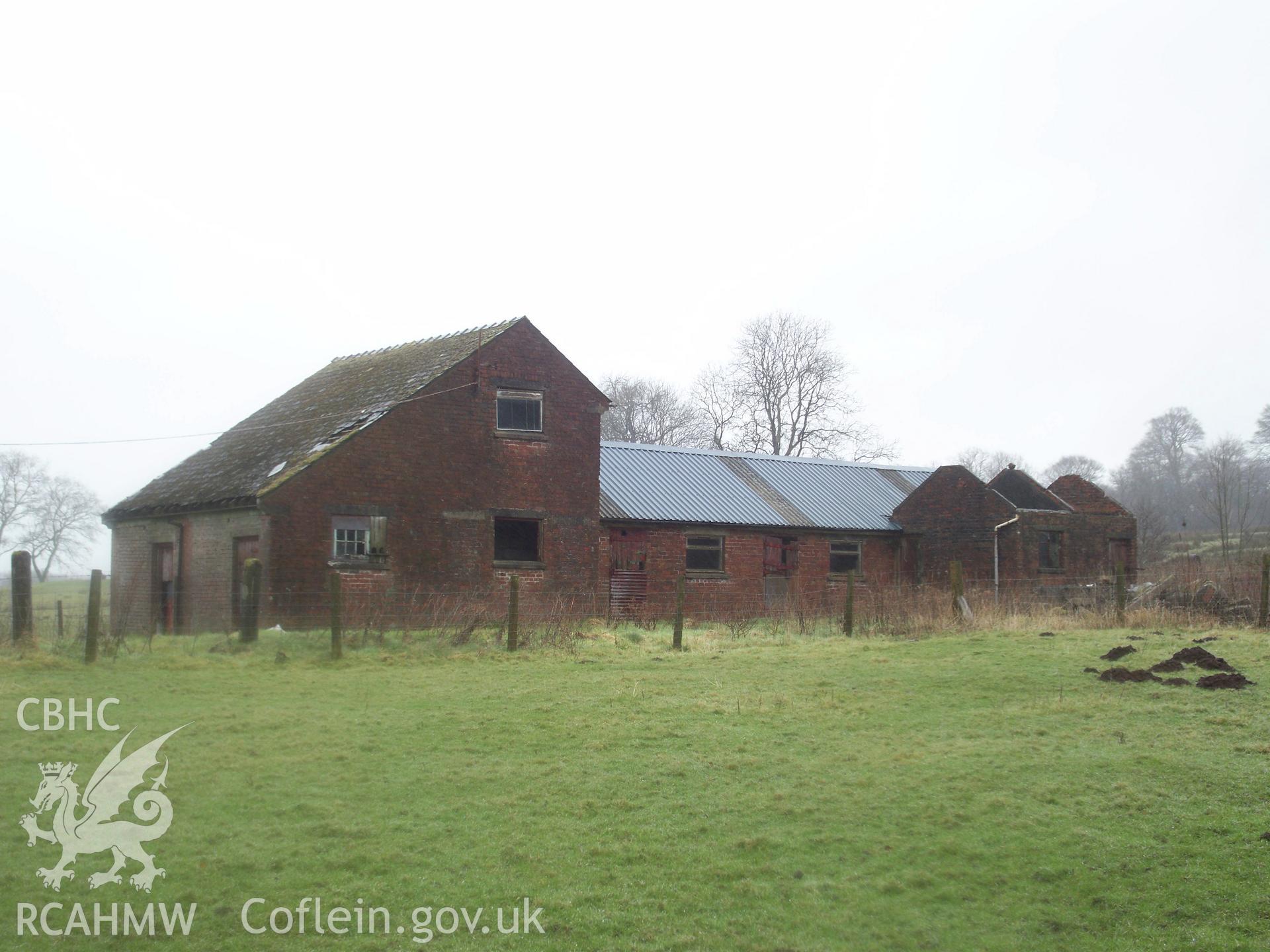 Waun Las Farmstead outbuildings, from the south-west.