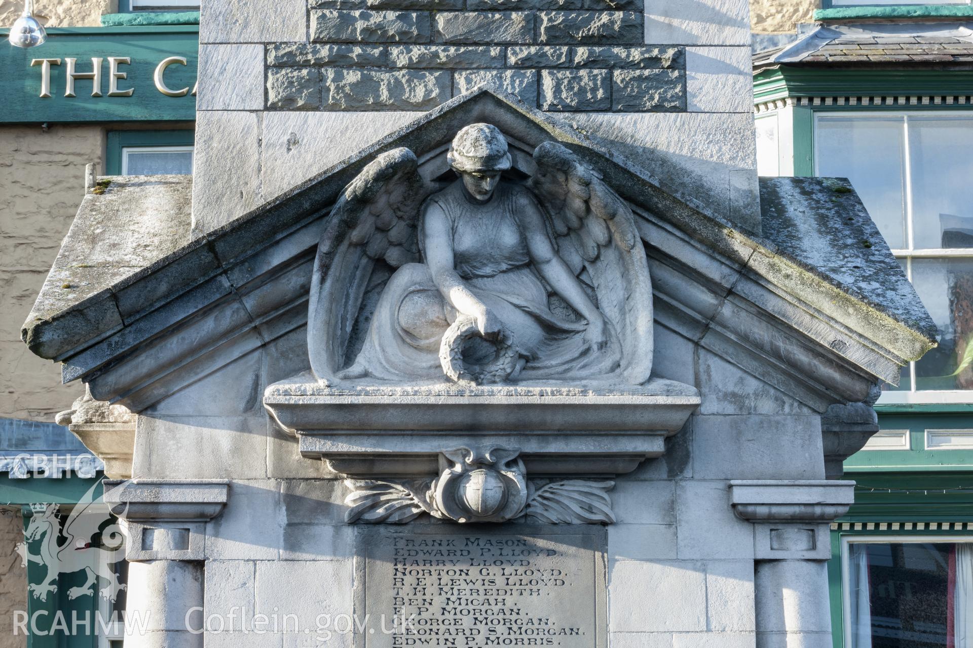 Carving of angel on the southeast facade