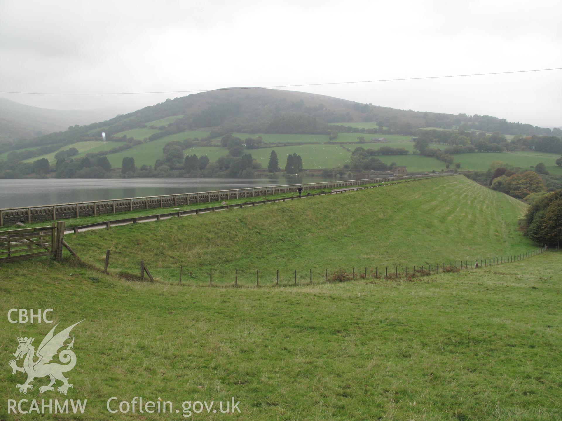 Dam, Talybont Water Scheme, from the east, taken by Brian Malaws on 08 October 2010.