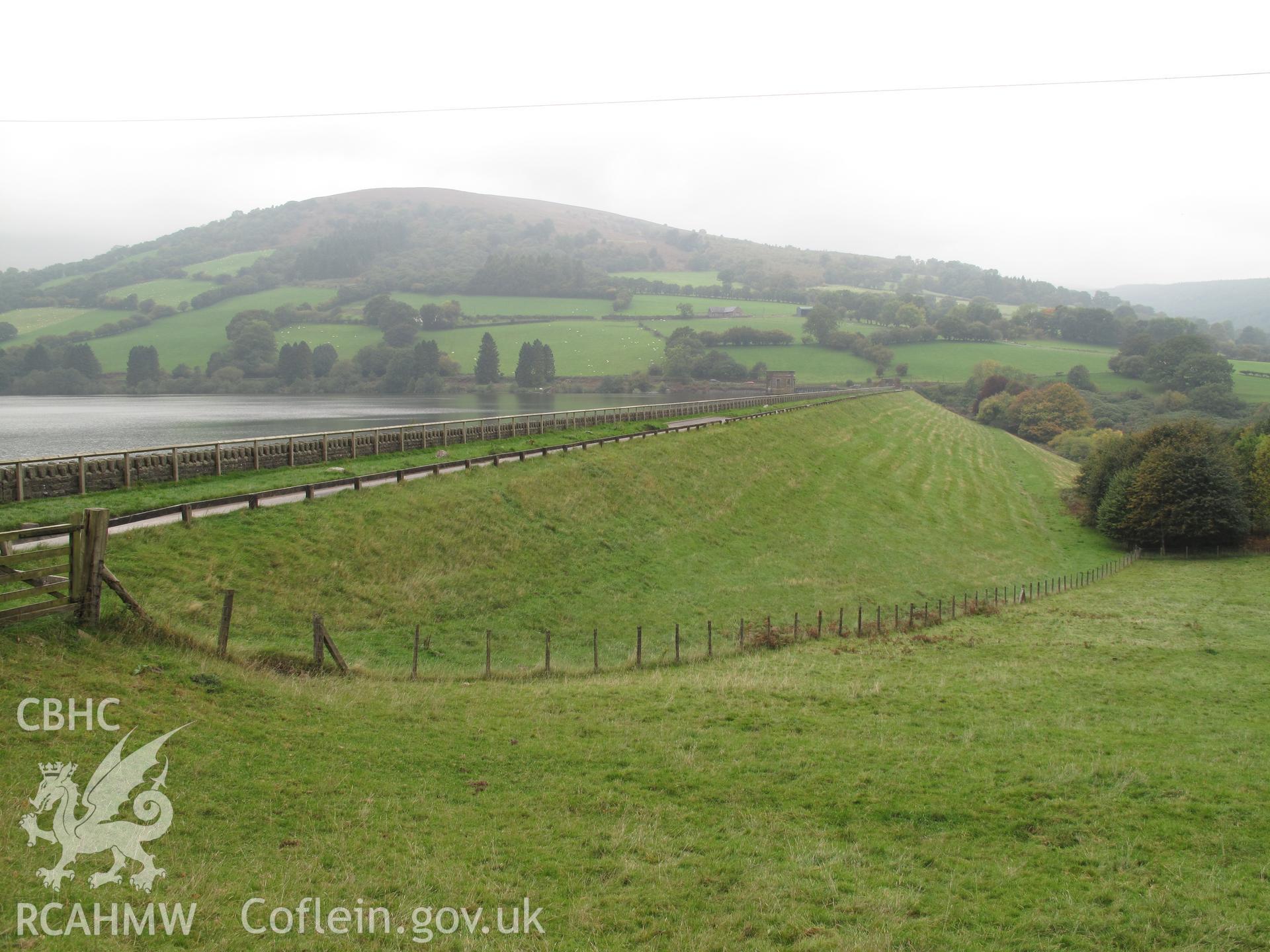 Dam, Talybont Water Scheme, from the east, taken by Brian Malaws on 08 October 2010.