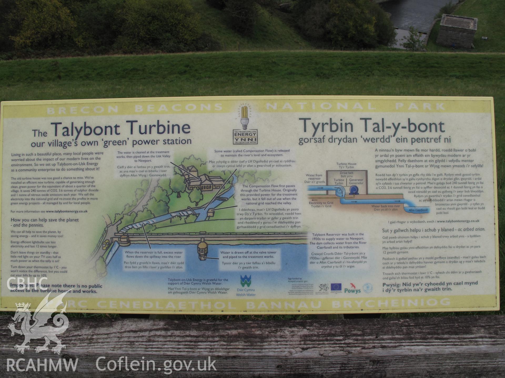 Information board, Talybont Water Scheme, taken by Brian Malaws on 08 October 2010.