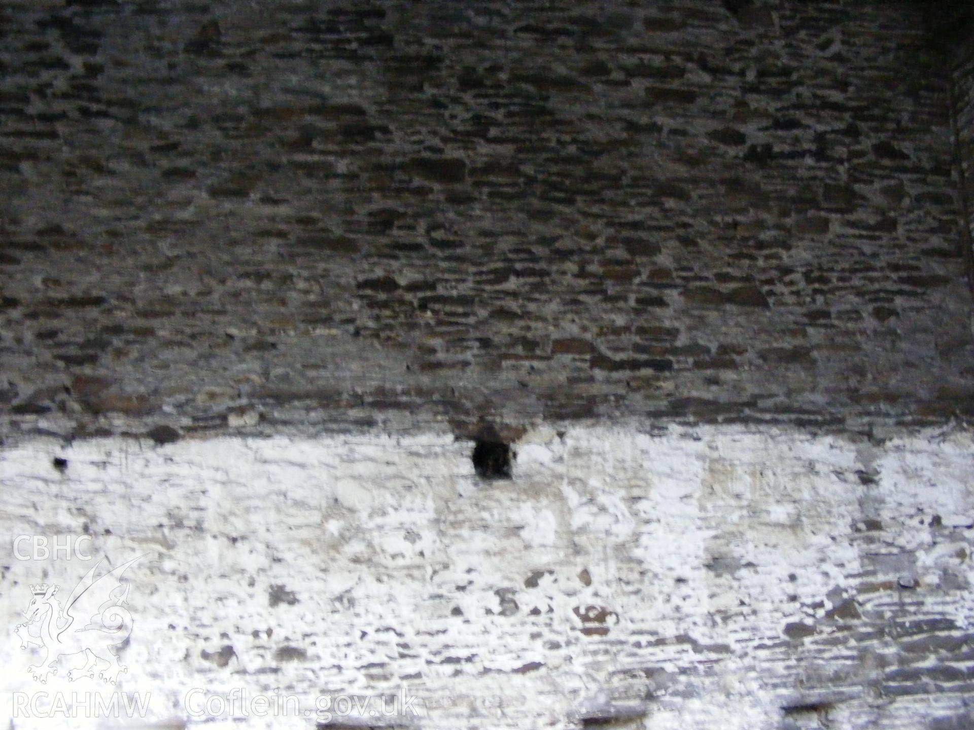 Digital photograph from an archaeological evaluation for a barn conversion and watching brief on a sheepfold at Mynachdy Farm, Ynysybwl December 2008; by S. Mayes and D. Rouse, Archaeological Investigation Ltd.