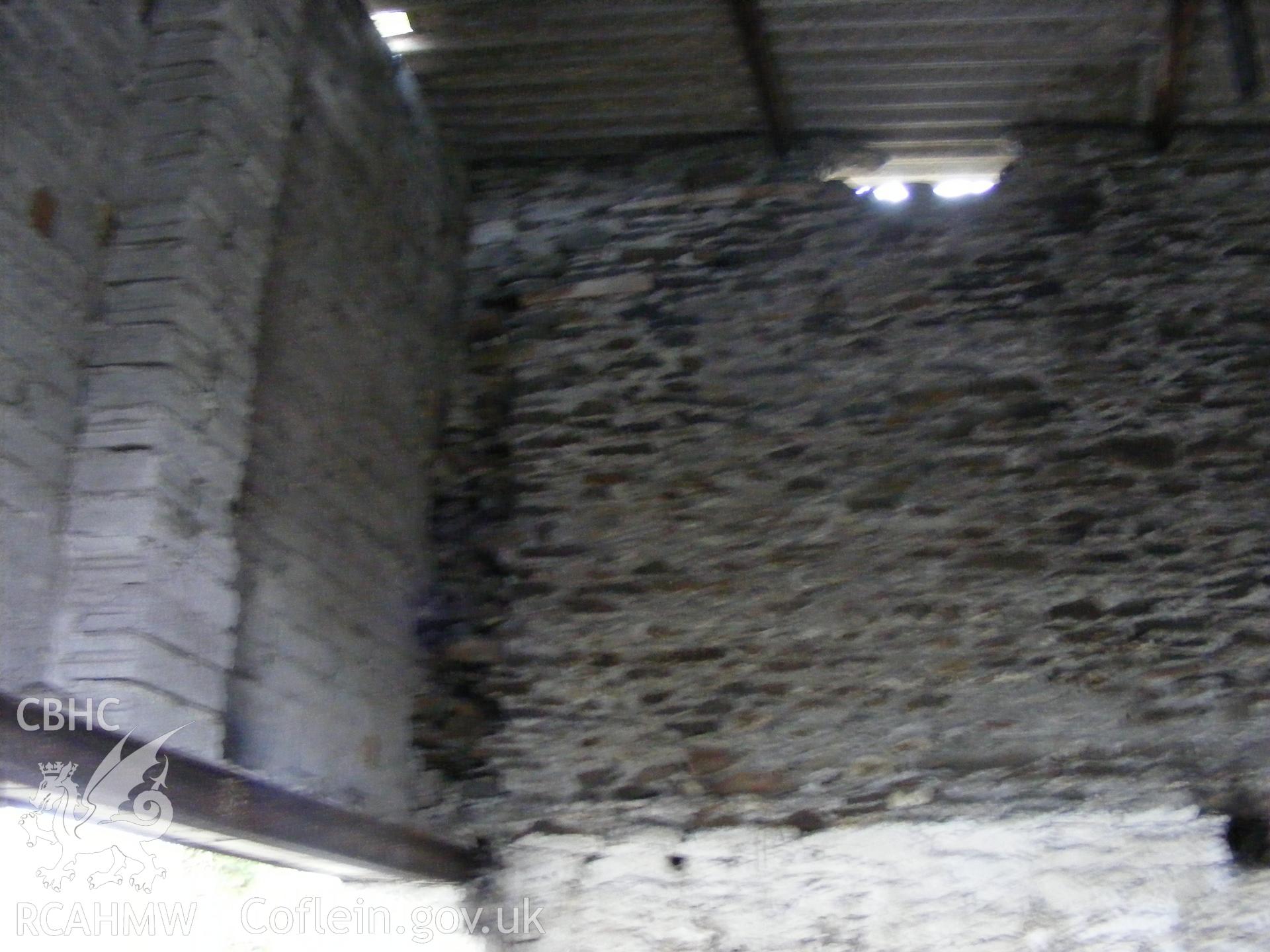 Digital photograph from an archaeological evaluation for a barn conversion and watching brief on a sheepfold at Mynachdy Farm, Ynysybwl December 2008; by S. Mayes and D. Rouse, Archaeological Investigation Ltd.