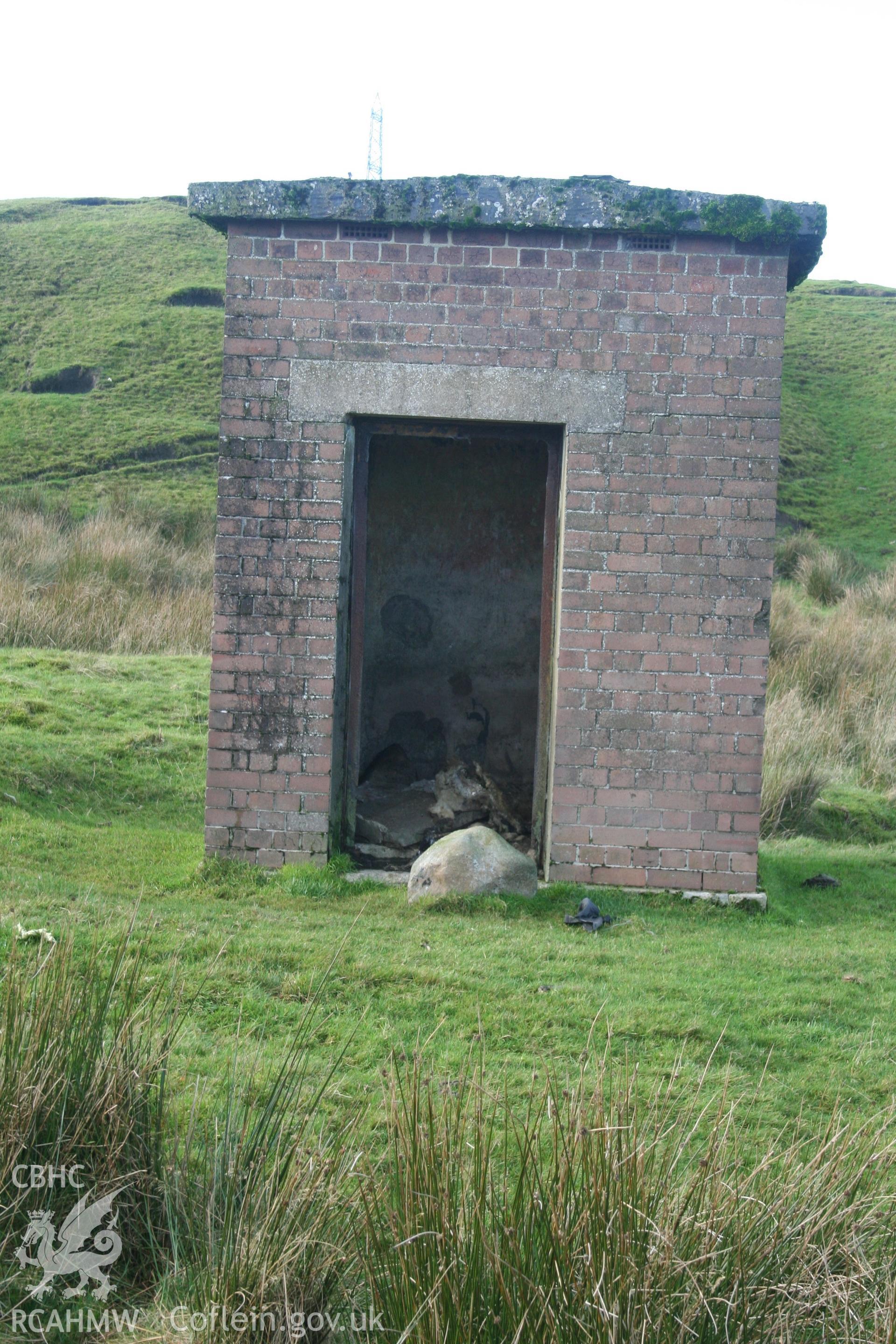 Digital image of Rhaslas Pond and the surrounding area: View  of the valve house, looking west.