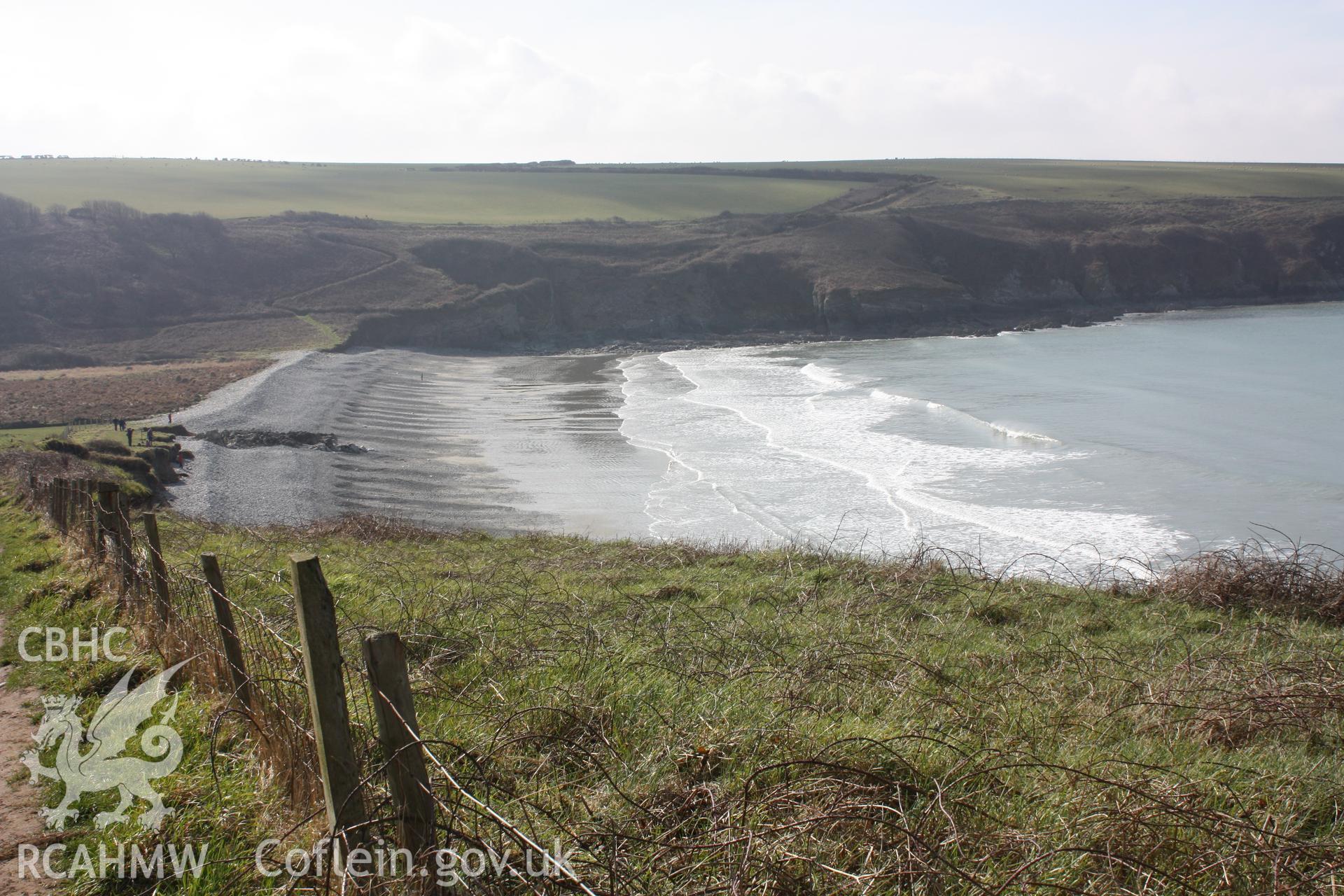 View across Abermawr from the All Wales Coast path (from north looking south)