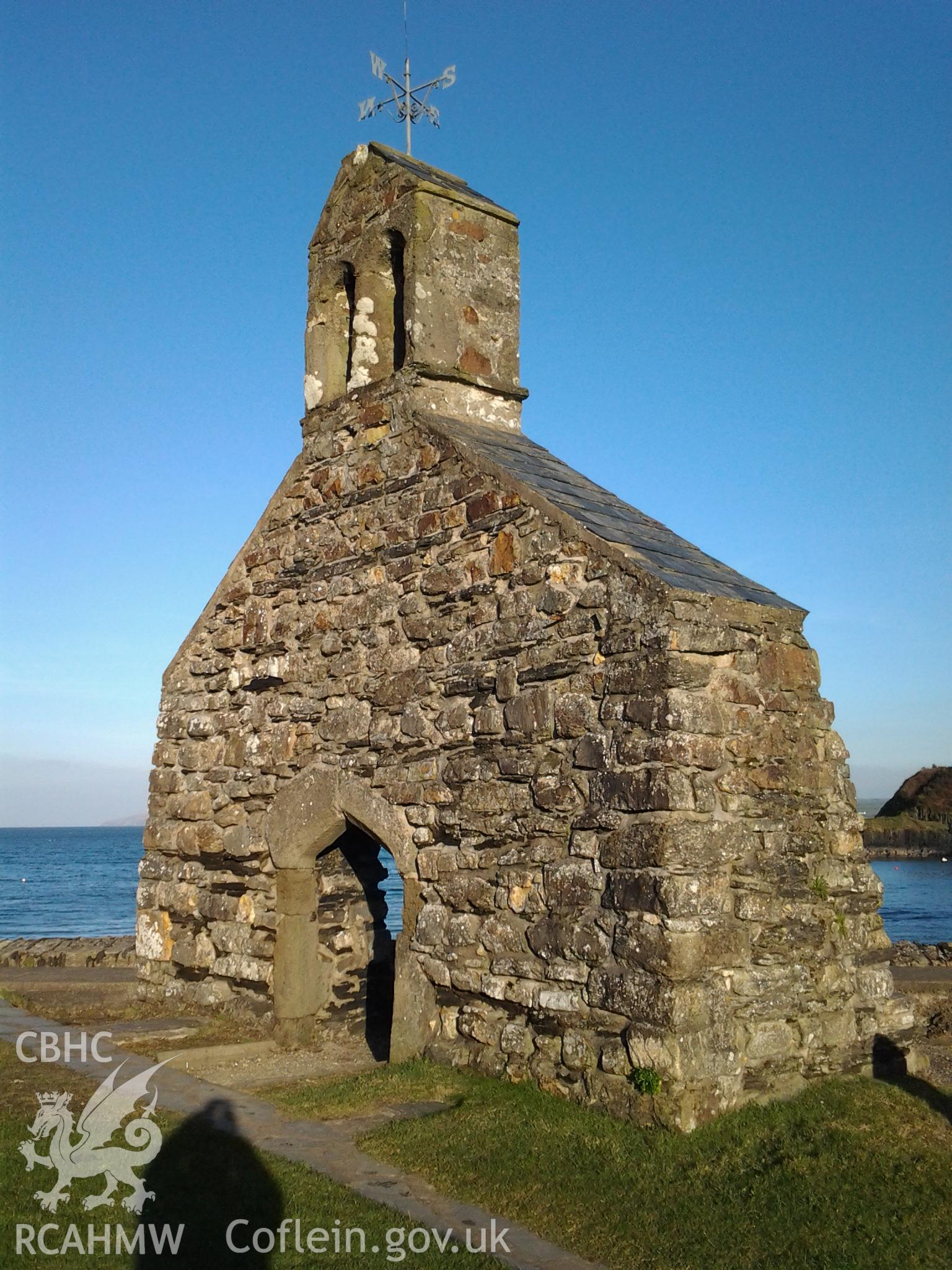 Upstanding remains of St Brynach's Church, Cwm-yr-eglwys, viewed from the west