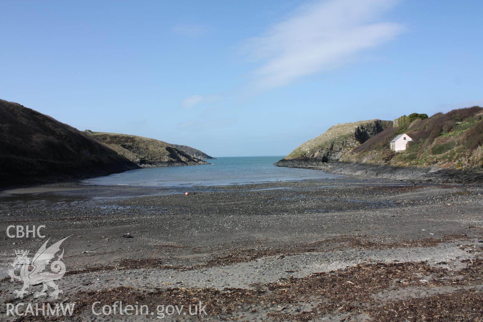 General view out to sea of Abercastle inlet and anchorage