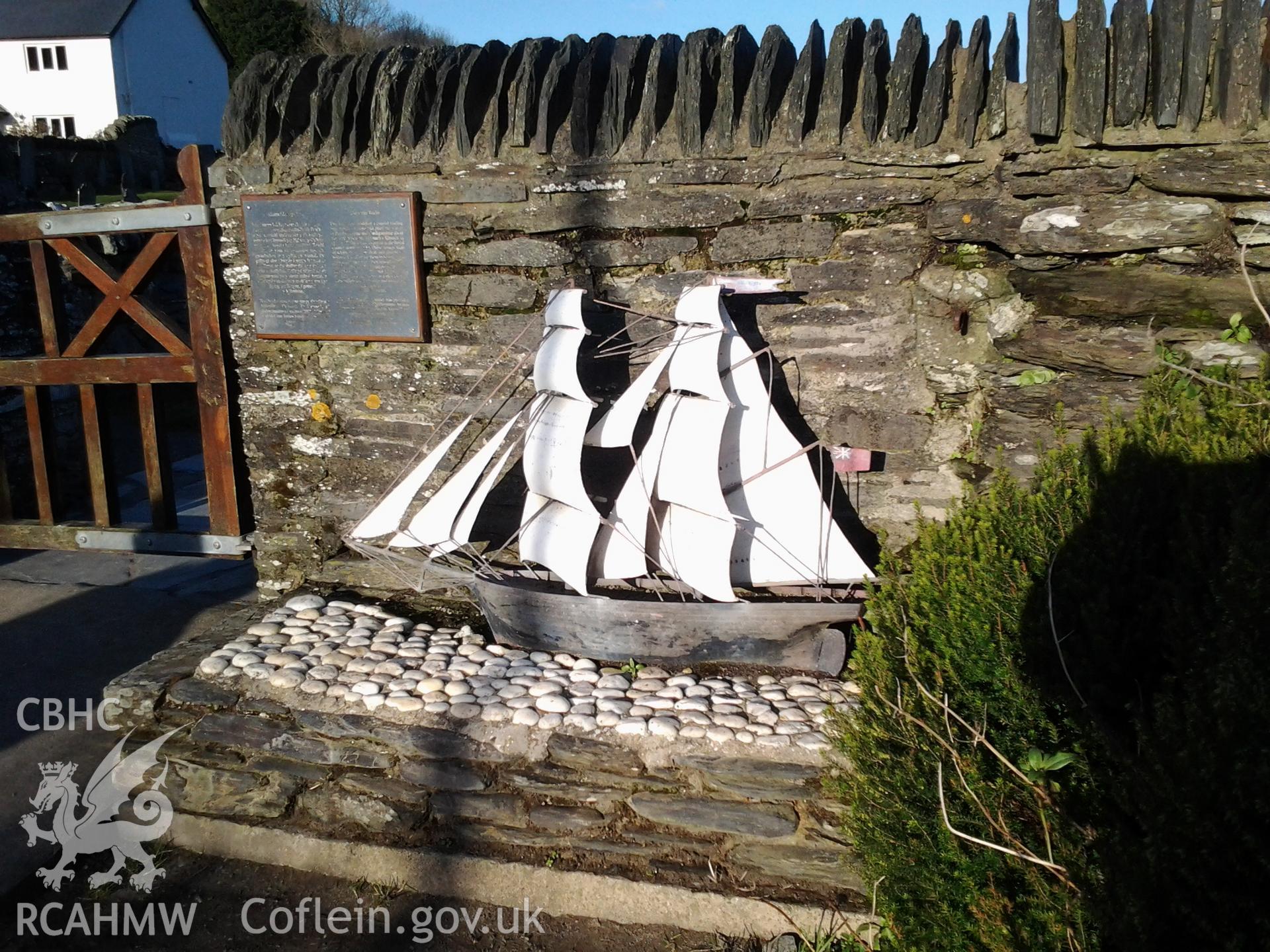 Memorial to shipping losses during the  Royal Charter Gale, 25-26 October 1859, at the entrance to the church yard.