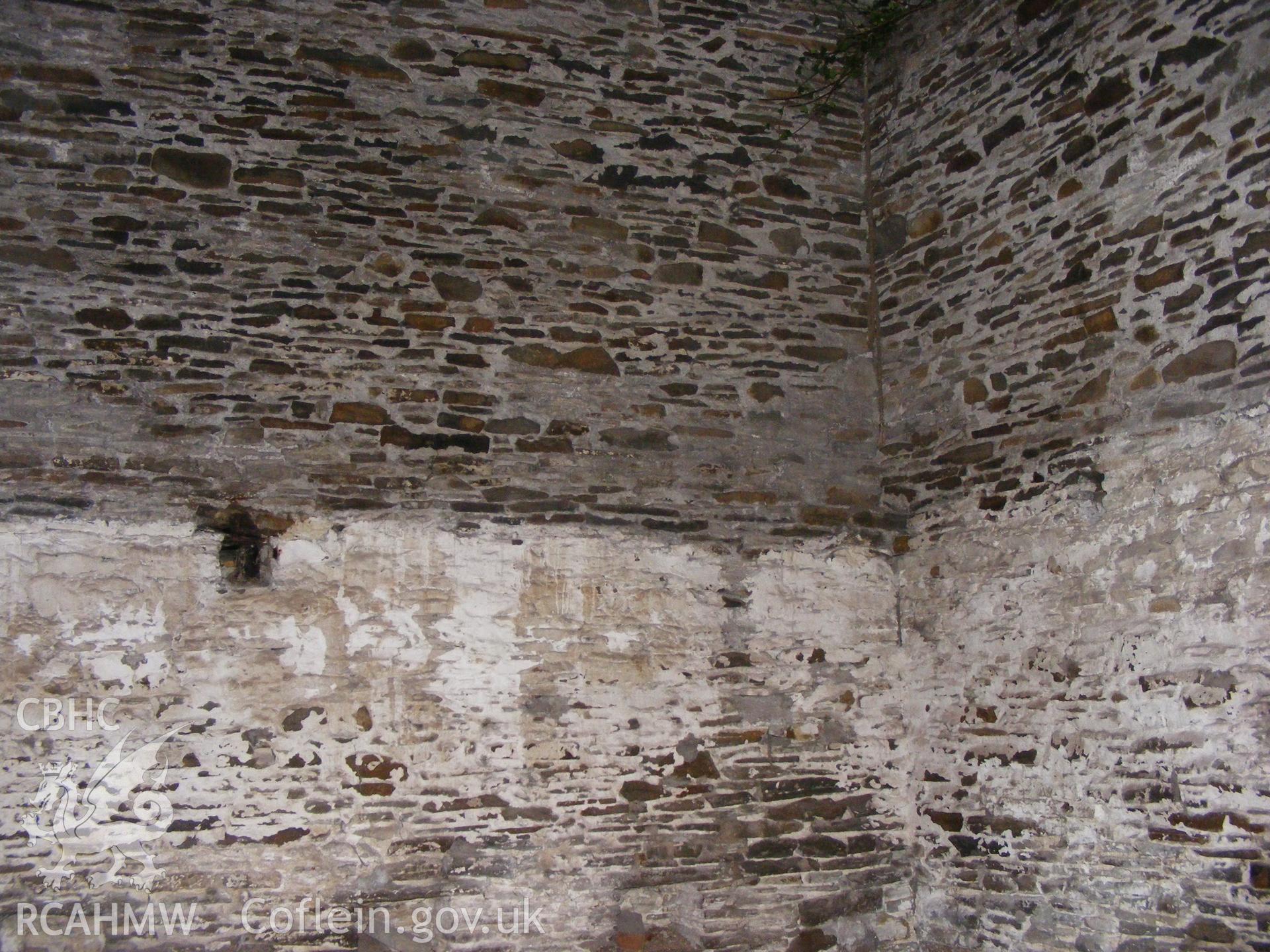 Digital photograph from an archaeological evaluation for a barn conversion and watching brief on a sheepfold at Mynachdy Farm, Ynysybwl December 2008; by S. Mayes and D. Rouse, Archaeological Investigation Ltd.