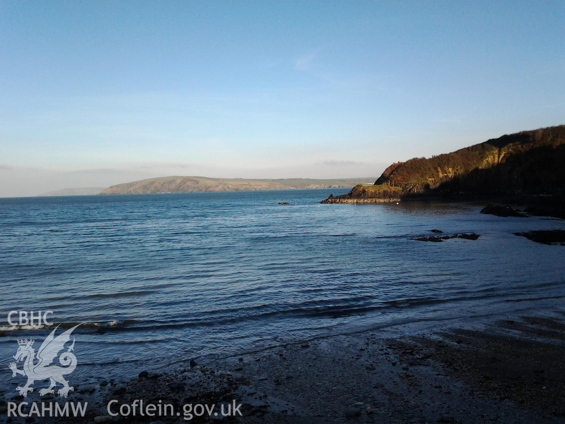 View out to sea from the present sea defence wall